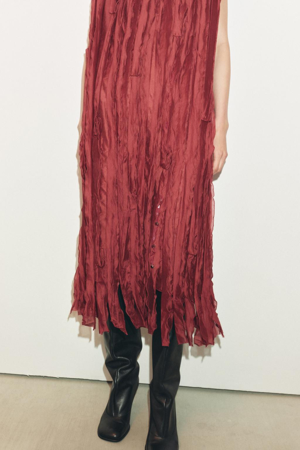 DRESS WITH BEADING AND RUFFLES - Zara фото 3