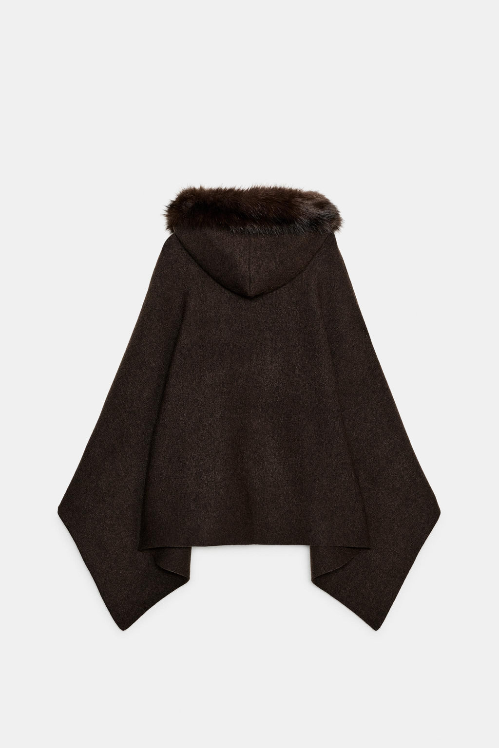 KNITTED CAPE WITH SHEEPSKIN - Zara фото 4