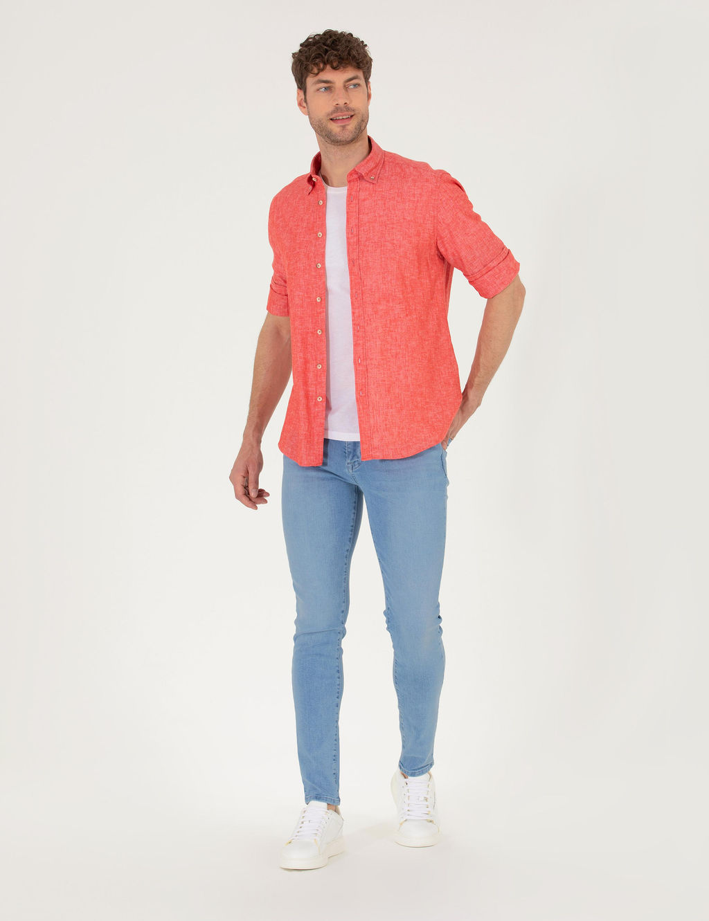 K_rm_z_ Regular Fit Uzun Kollu G_mlek - Pierre cardin фото 4