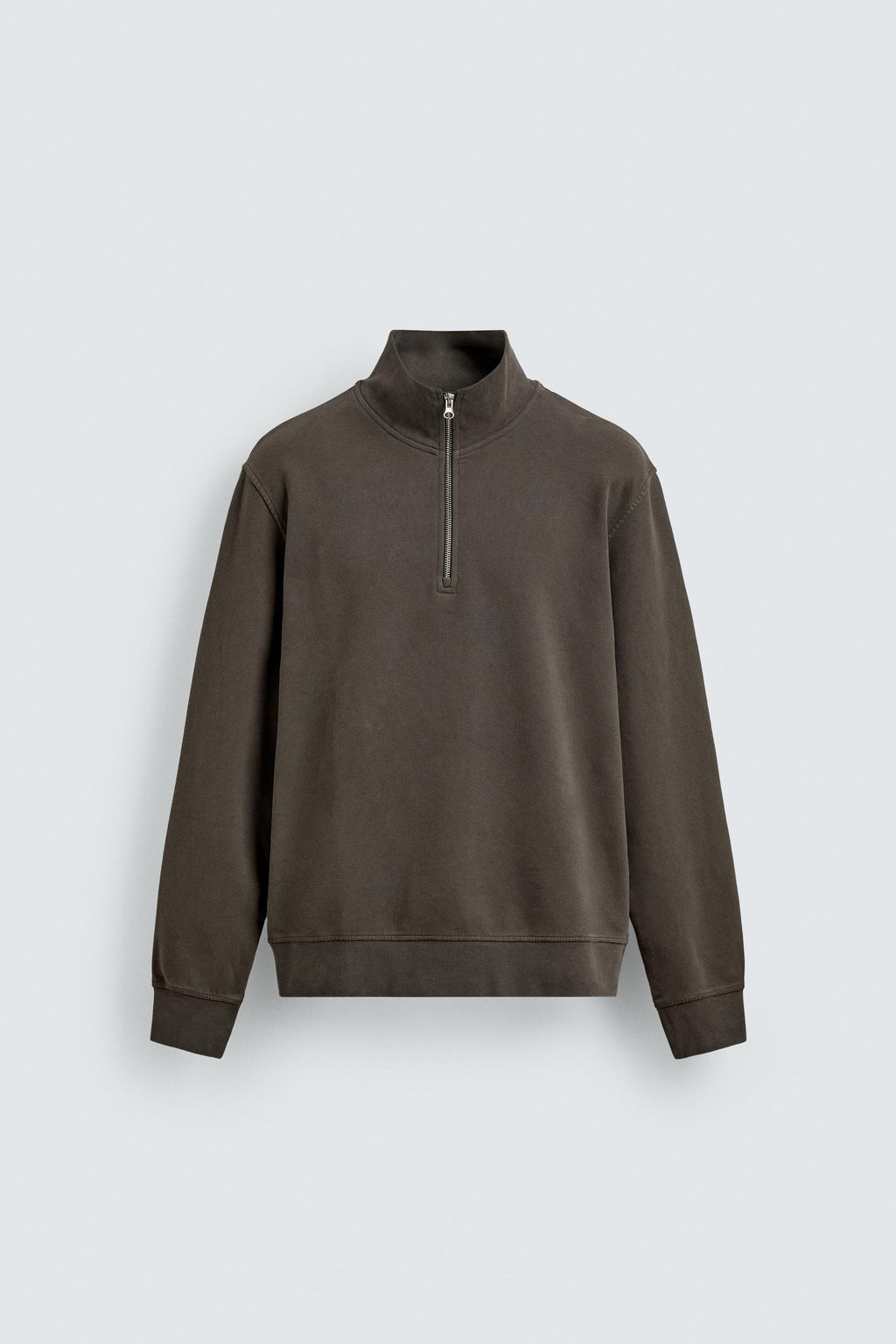 SUDADERA LAVADA CUELLO CREMALLERA / Gris antracita - Zara фото 6