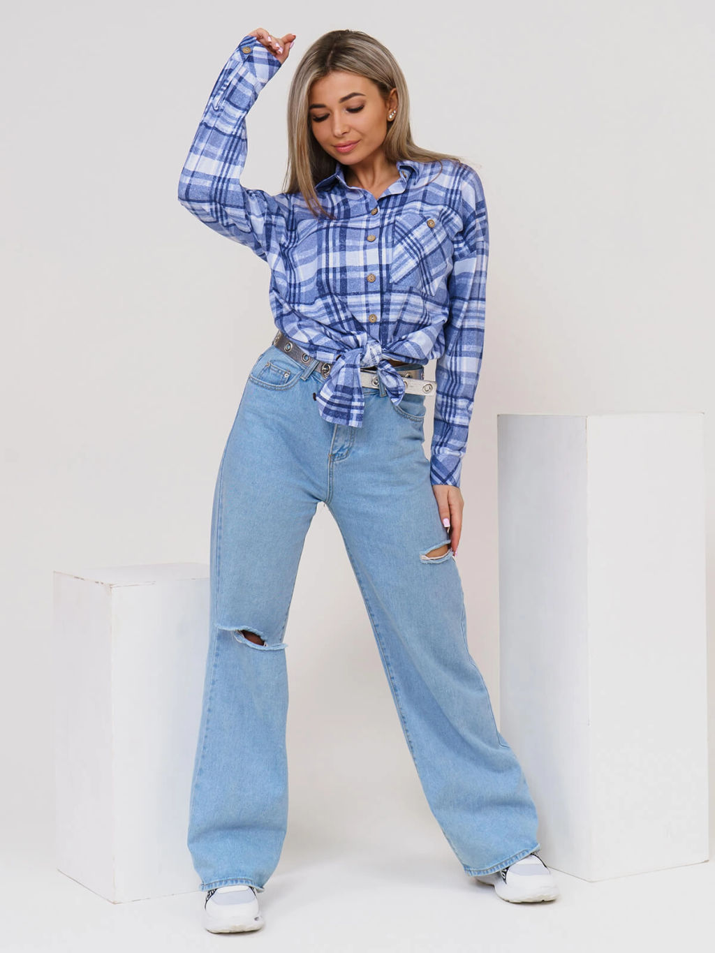 Туника женская, цвет голубой