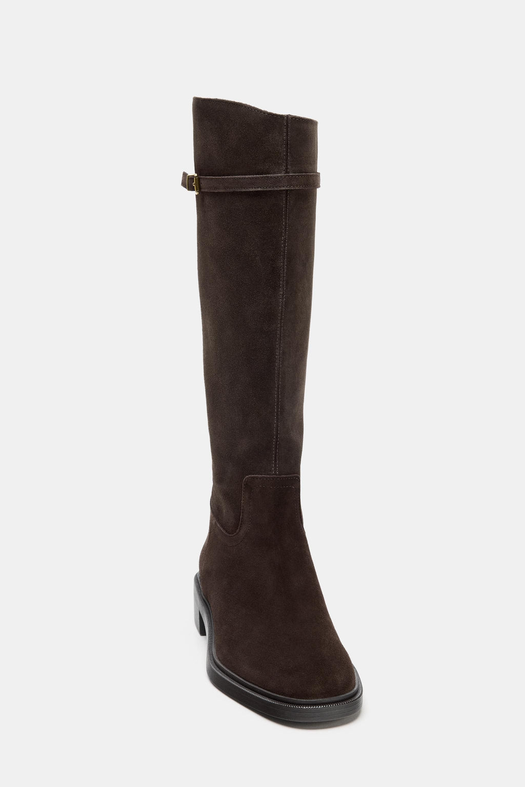 FLAT SPLIT SUEDE RIDING BOOTS - Zara фото 4