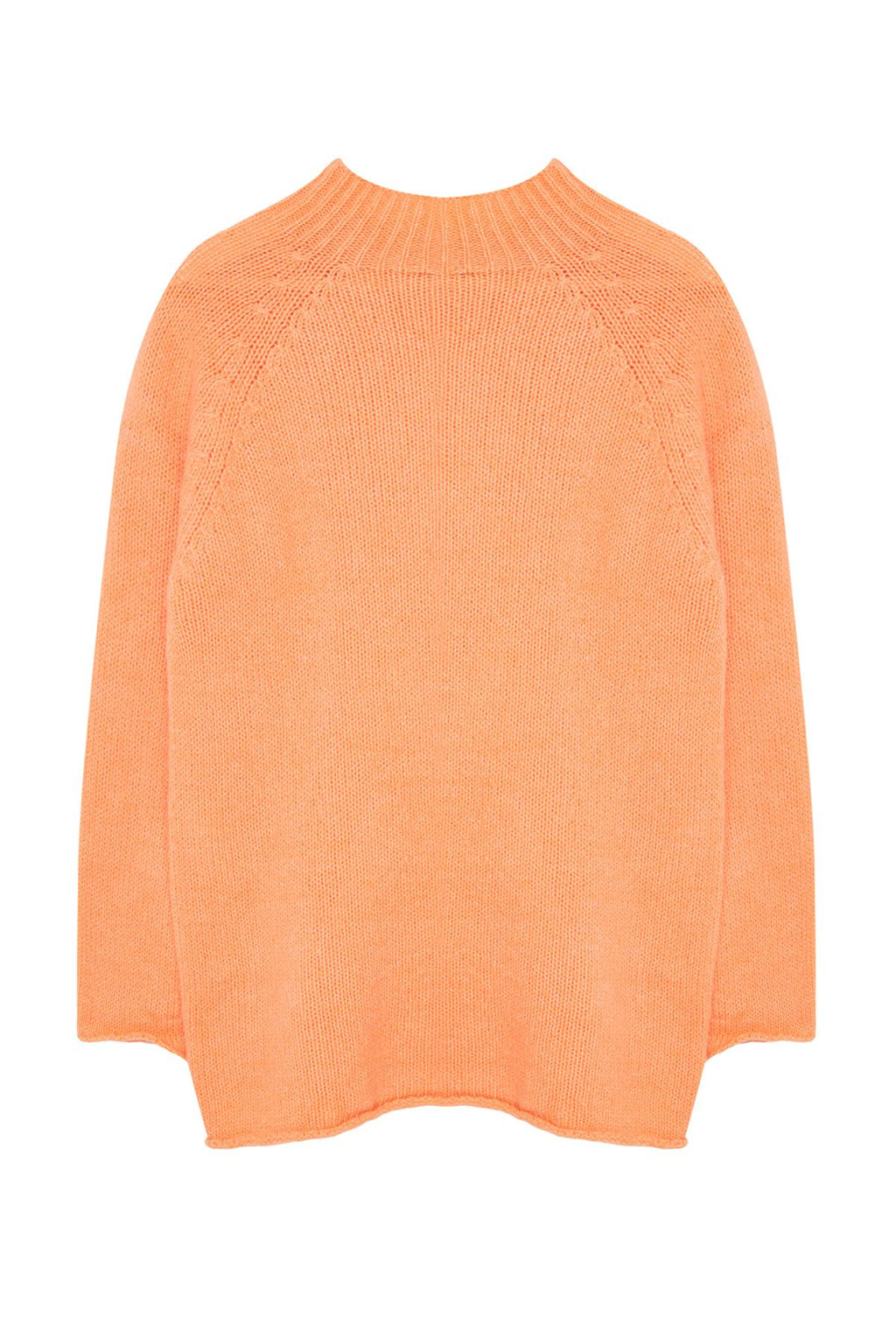 Turuncu Yumusak Dokulu Dik Yaka Dikissiz Triko Kazak TWOAW25KZ00048