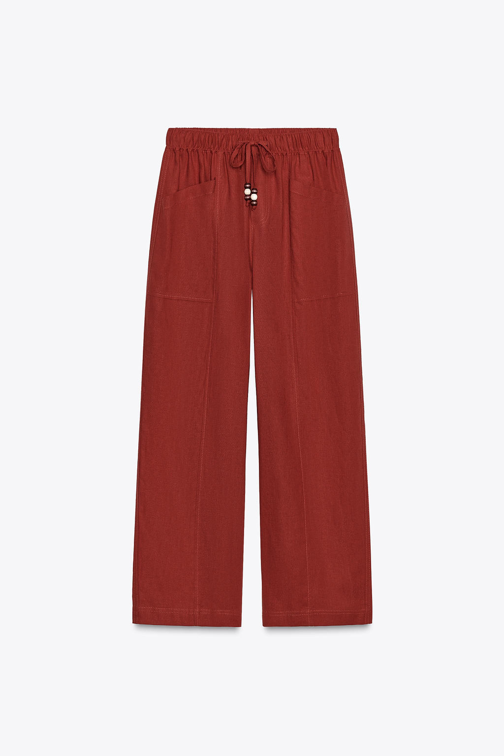 LINEN BLEND TROUSERS WITH BEADED DRAWSTRING - Zara фото 6