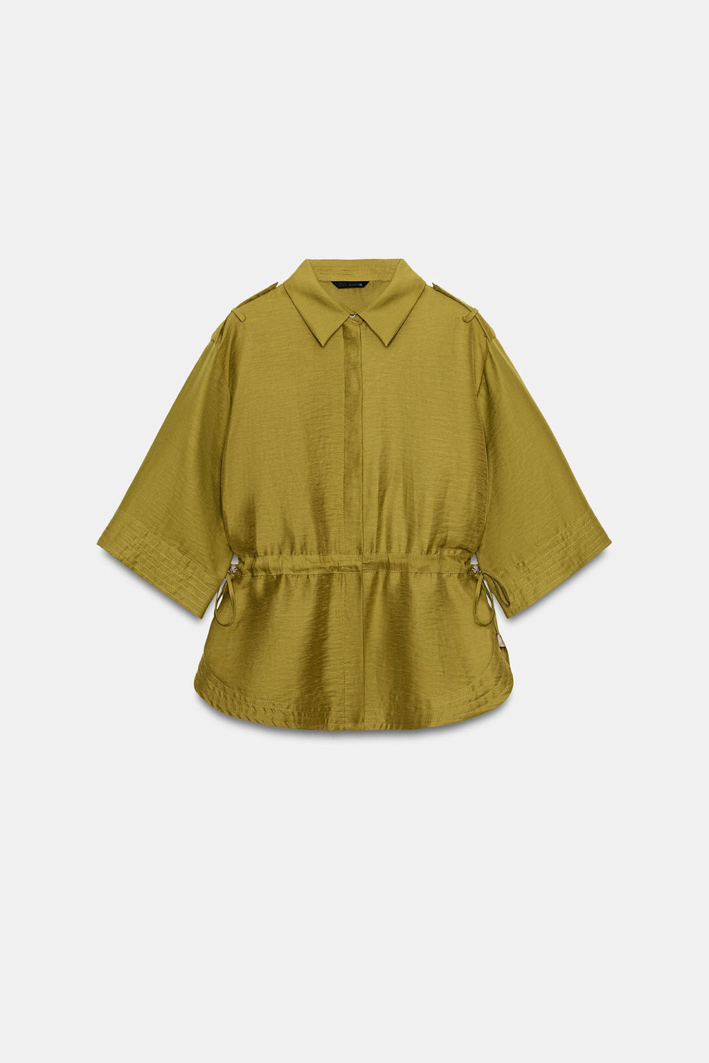 CAMISA SAFARI CON LINO CORDONES SET / Aceite - Zara фото 5