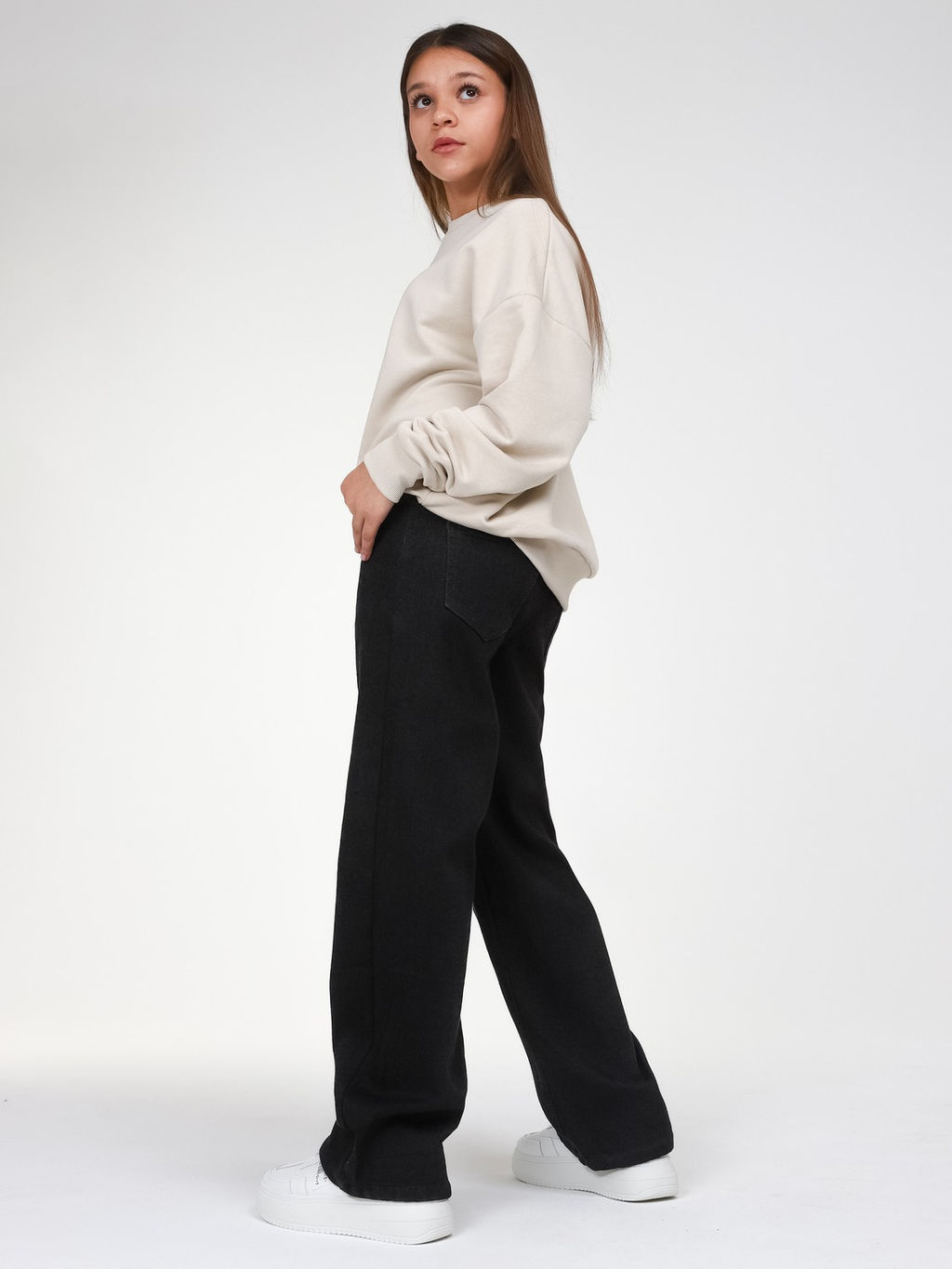 Джинсы-багги утеплённые для девочек - СИНЯЯ МОДА фото 7