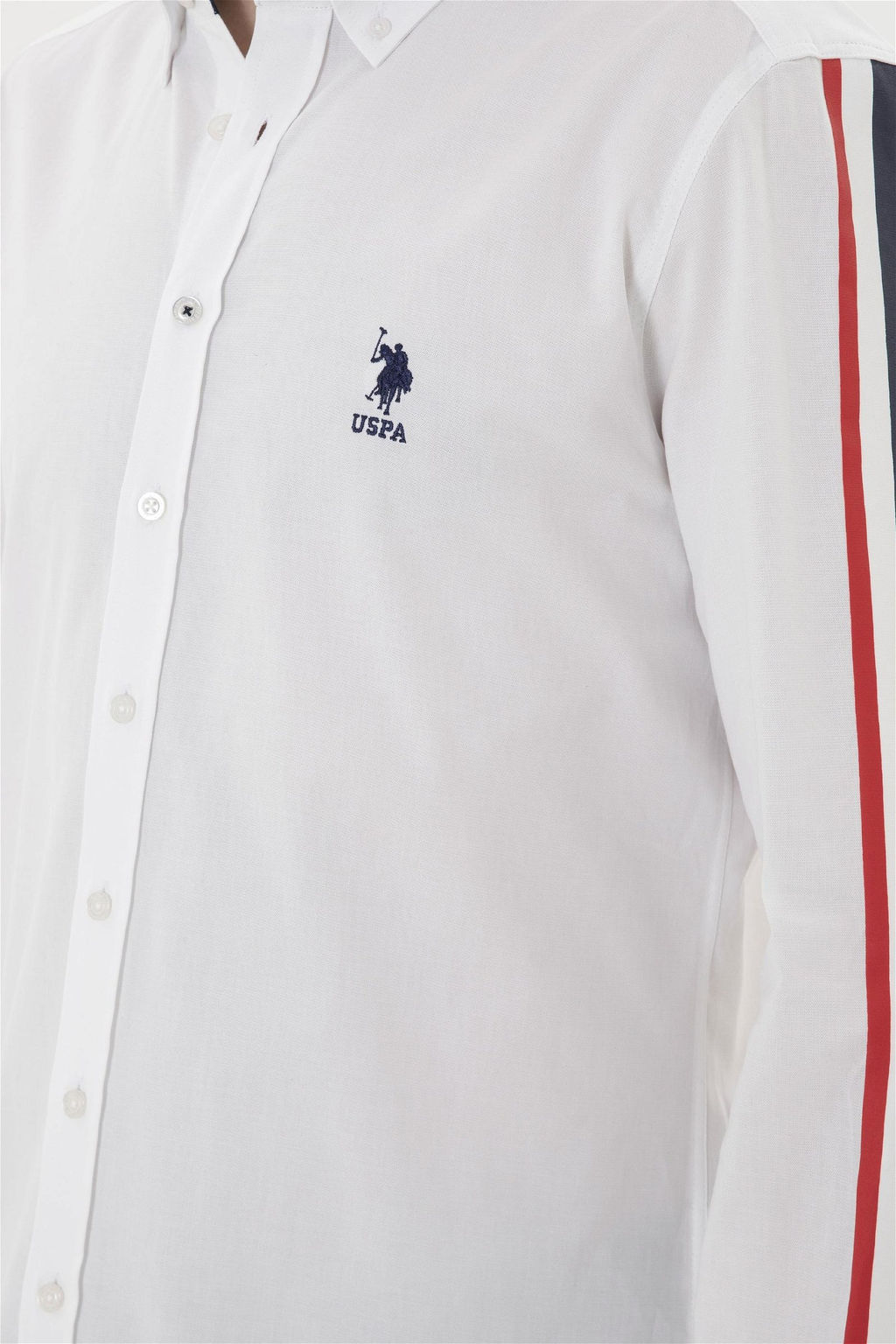 U. S. Polo Assn / Мужская белая рубашка с длинным рукавом - U.s. polo assn фото 7