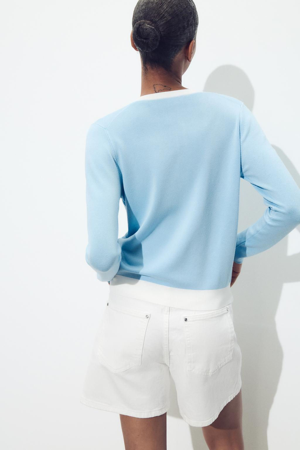 CONTRAST TRIM KNIT CARDIGAN - Zara фото 5