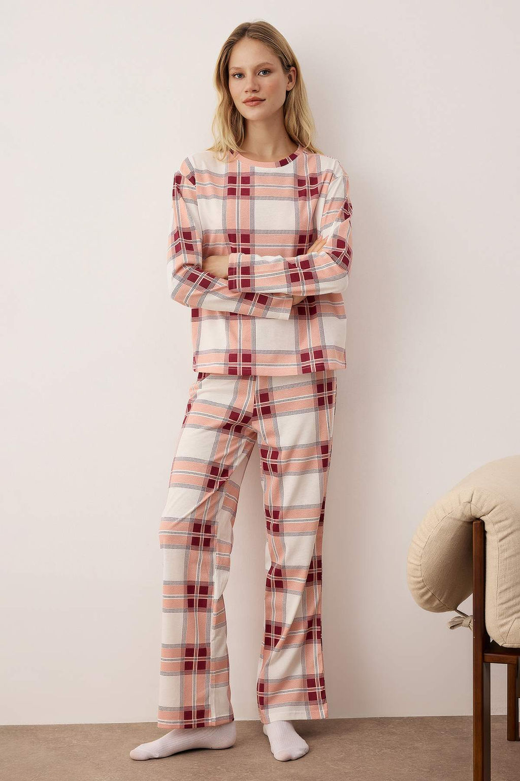 Lacivert Uyku Temal? Kuzu Desenli Orme Pijama Tak?m? THMAW26PT00046 - Trendyolmilla фото 13