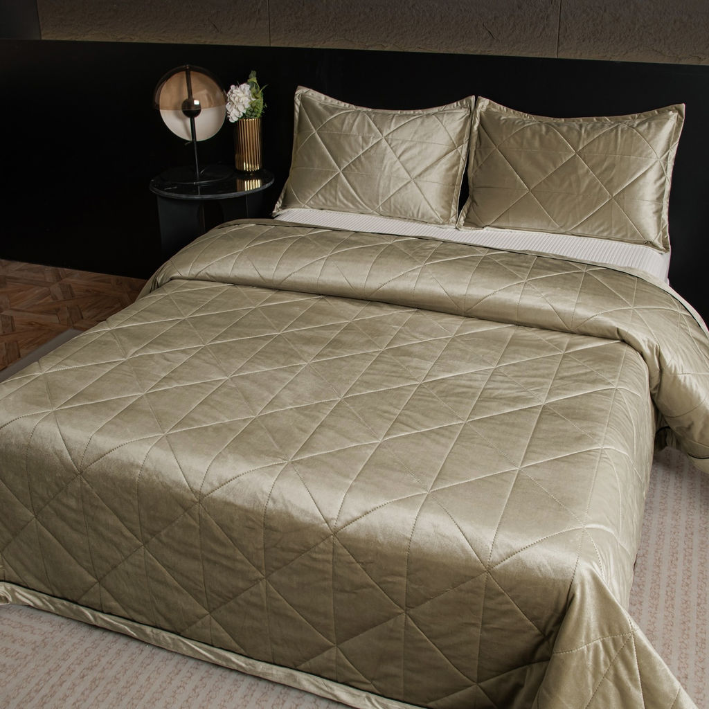 Велюровое покрывало в клетку и две наволочки OVL031 160*220/50-70 1 шт - Ситрейд фото 5