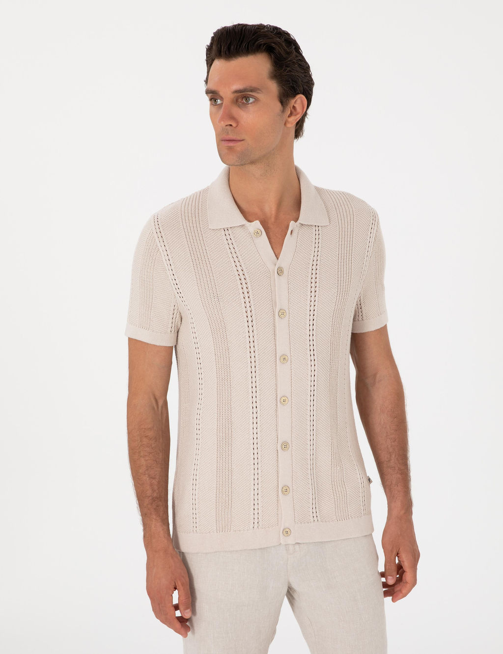 Bej Regular Fit Triko H_rka - Cacharel фото 3