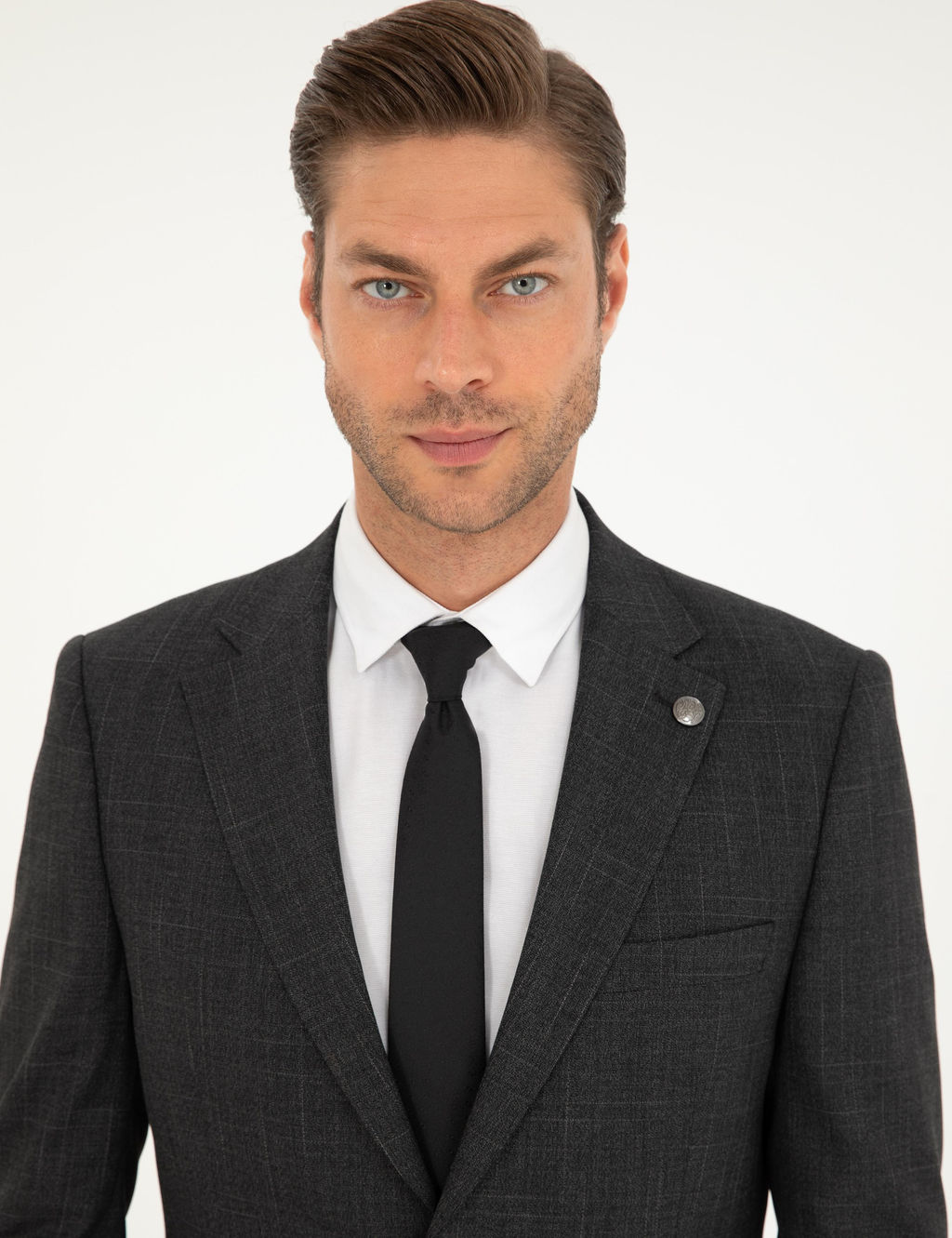 Antrasit Slim Fit Tak_m Elbise
