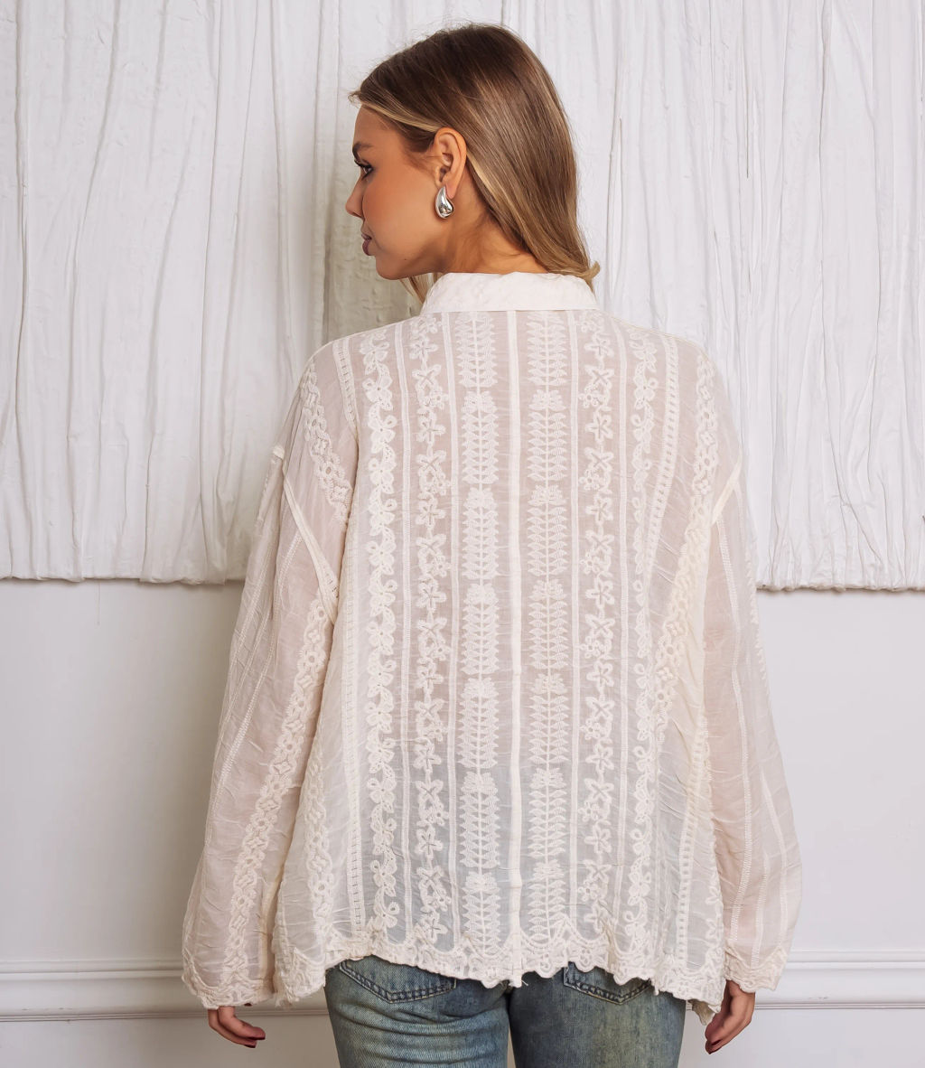 Блуза #КТ813 (5), светло-бежевый