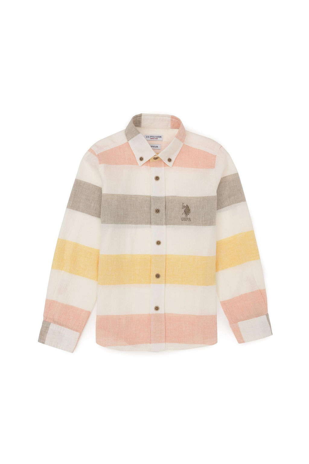 Рубашка цвета хаки с длинным рукавом для мальчика Неожиданная скидка в корзине - U.s. polo assn фото 2