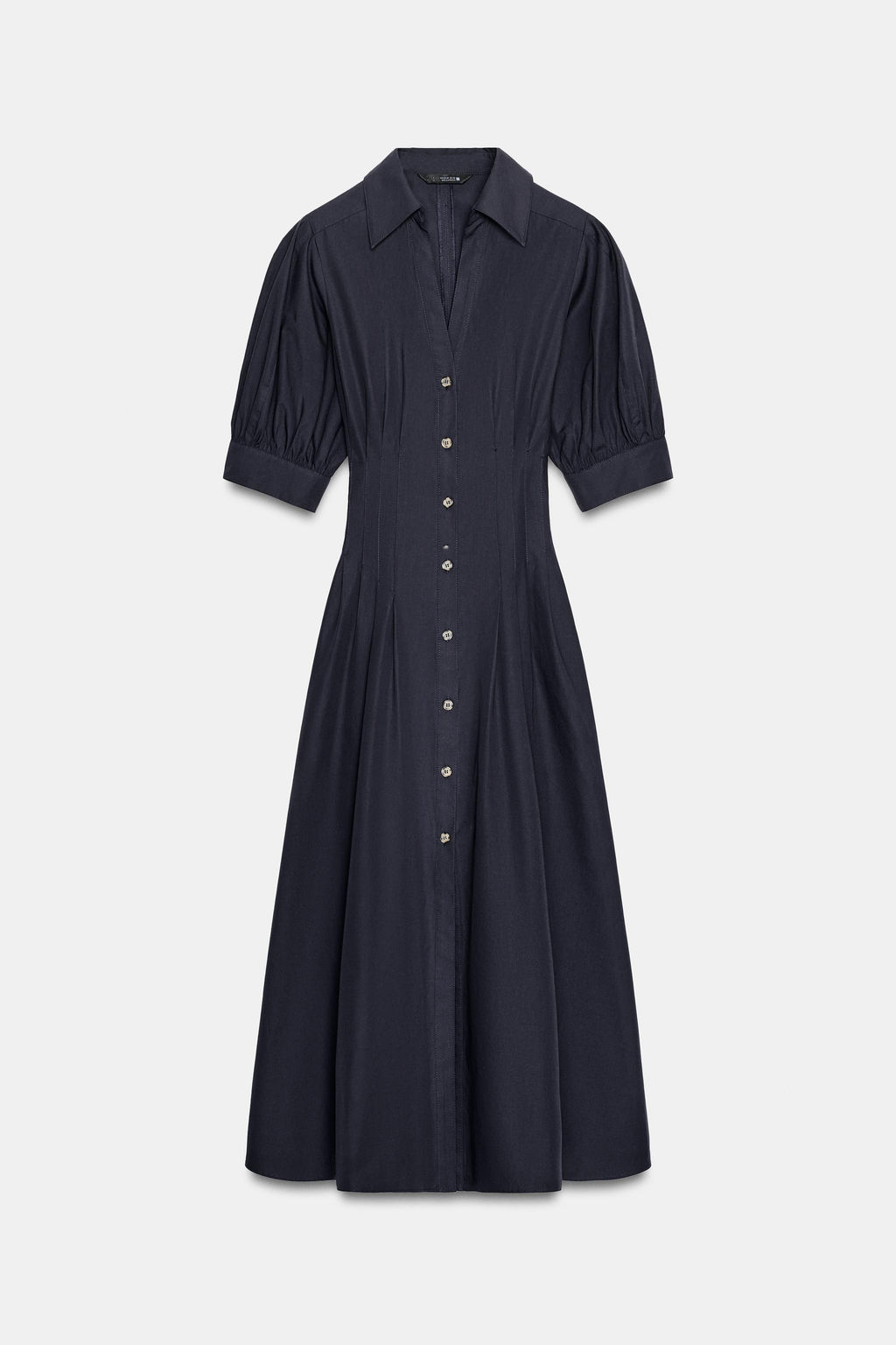 VESTIDO MIDI POPEL?N MANGA ABULLONADA / Marino - Zara фото 8