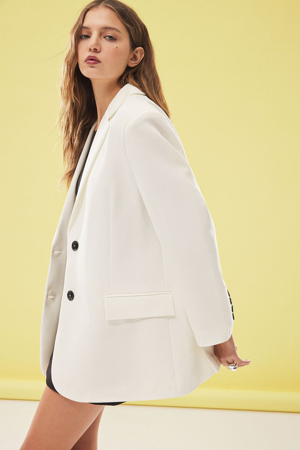 TRENDYOLMILLA Siyah Dokuma Ekstra Oversize Blazer Ceket TWOAW24BC00107 фото 20