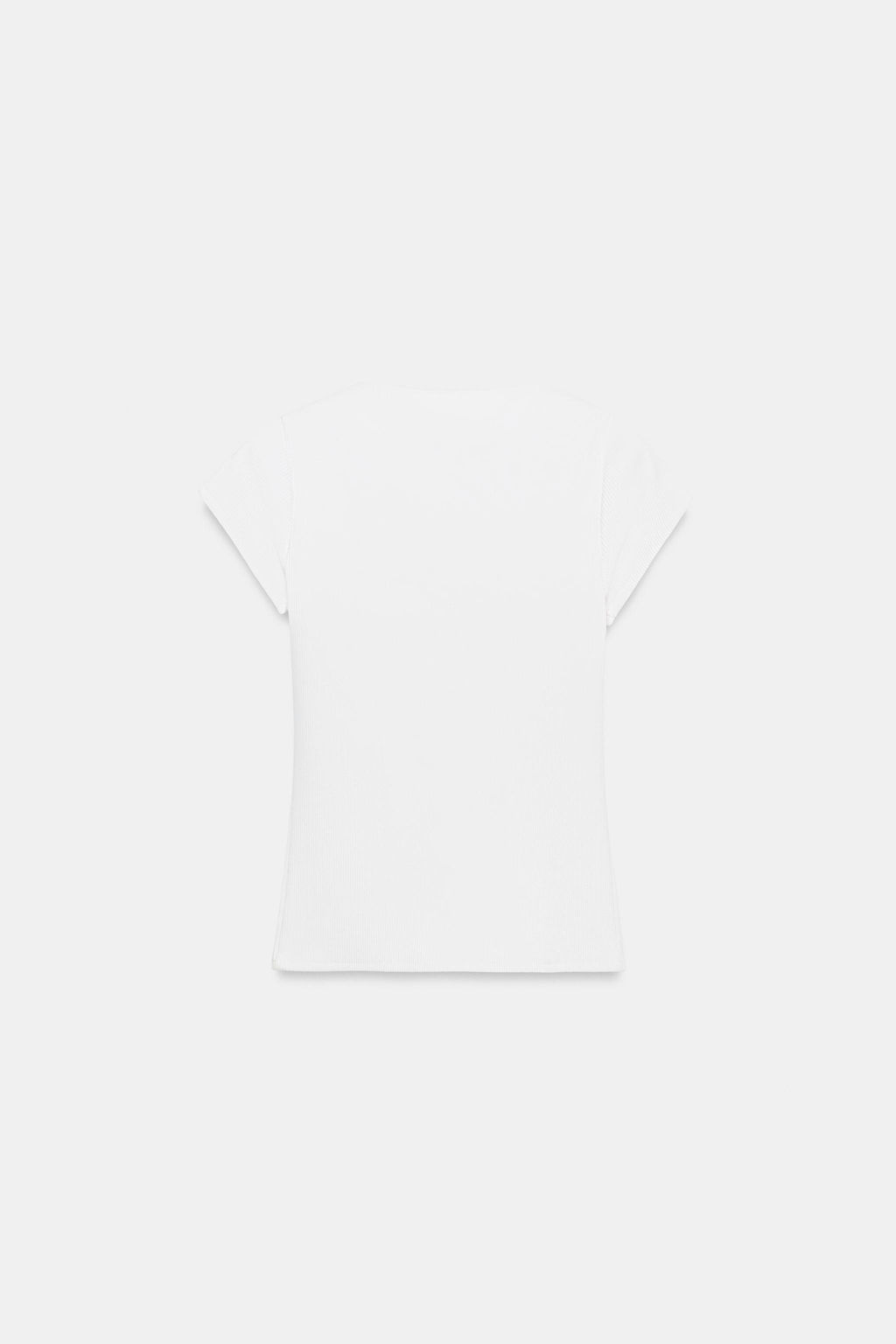 CAMISETA RIB BOTONES / Blanco roto - Zara фото 5