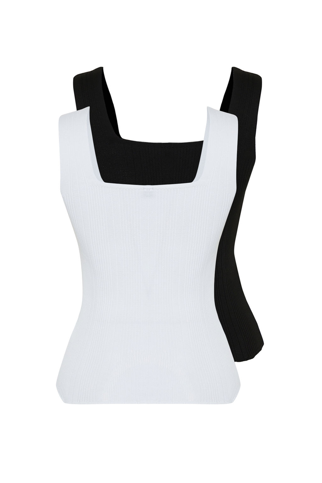 Siyah-Ekru Basic Ikili Paket Top Ince Bluz TWOSS24BZ00623