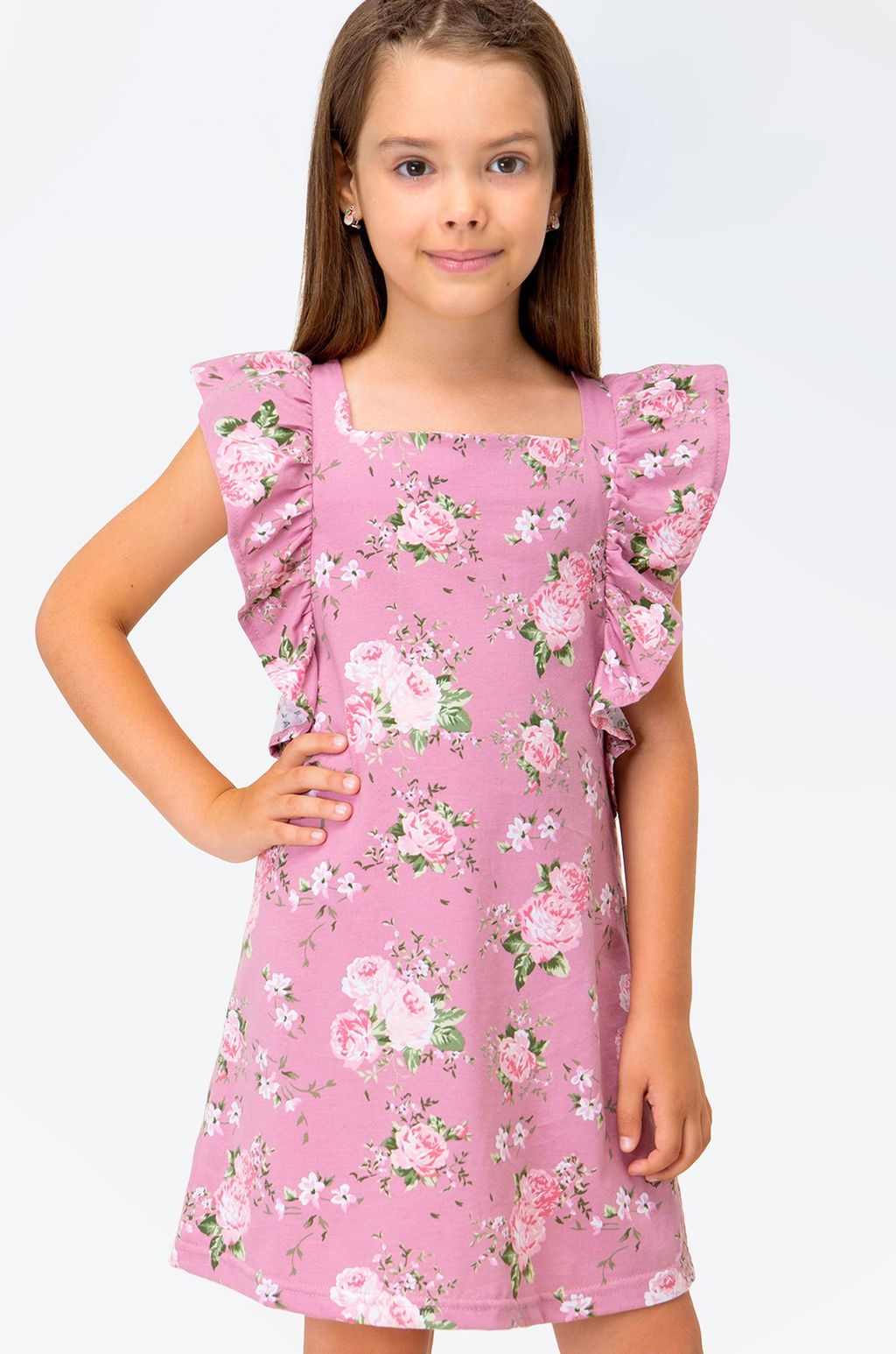 Летнее хлопковое платье для девочки Happy Fox