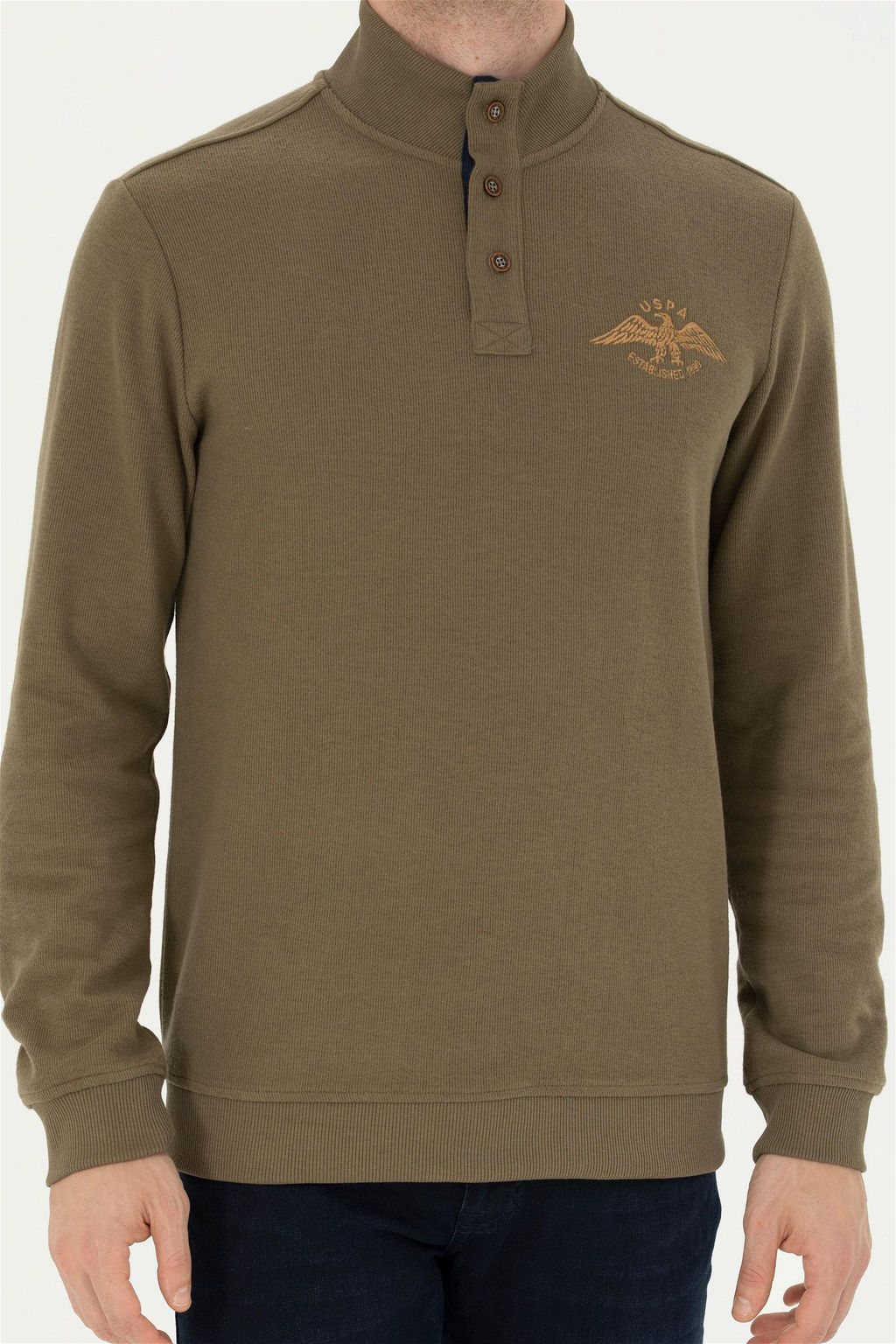 Мужской свитшот цвета хаки - U.s. polo assn фото 13