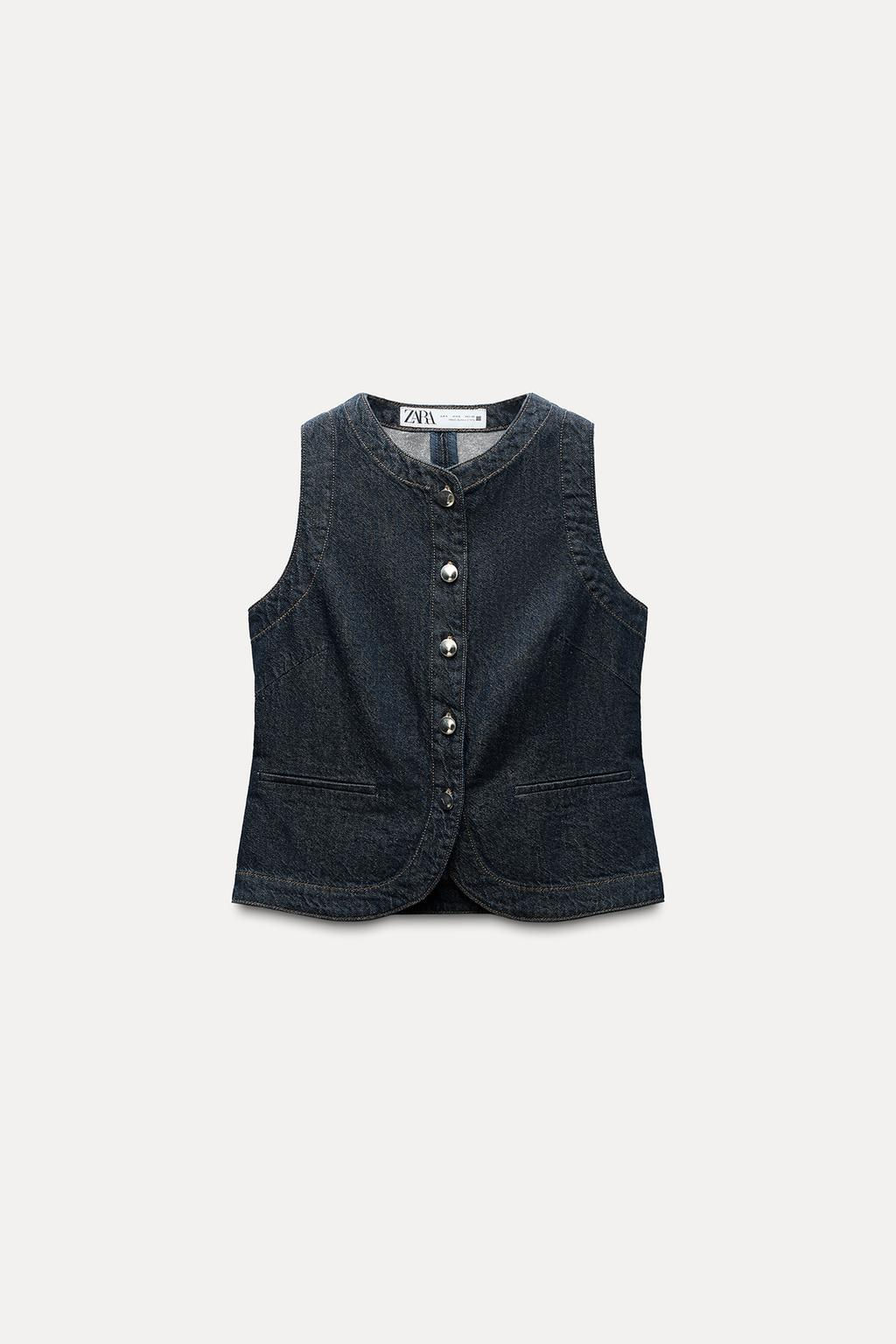FITTED DENIM WAISTCOAT Z1975 - Zara фото 5