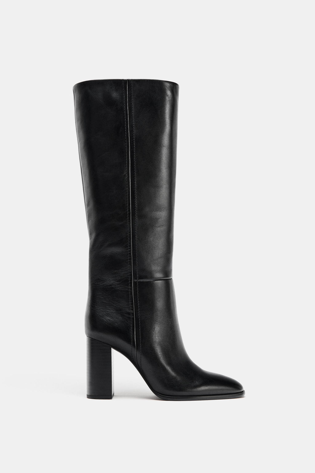 LEATHER HIGH-HEEL KNEE-HIGH BOOTS