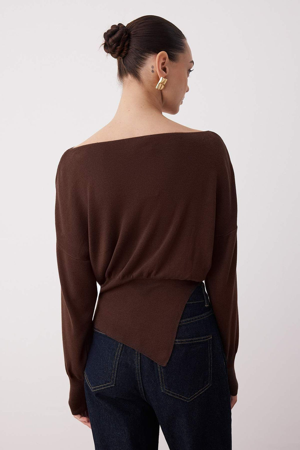 K?rm?z? Merserize Gorunumlu Kay?k Yaka Y?rtmac Detayl? Triko Kazak TWOAW26KZ00086 - Trendyolmilla фото 6