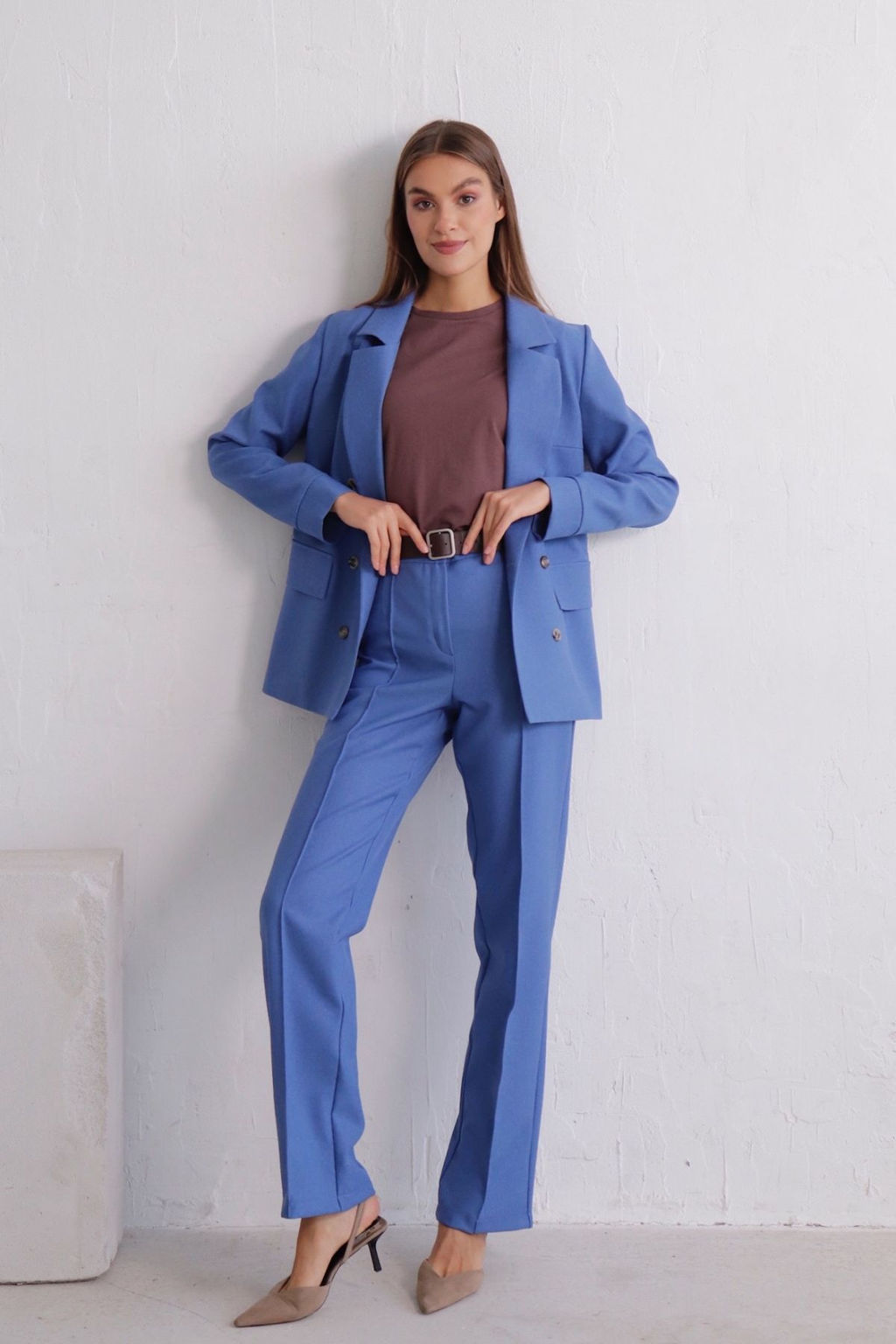 11834 Брюки со стрелками голубые - Martichelli фото 14