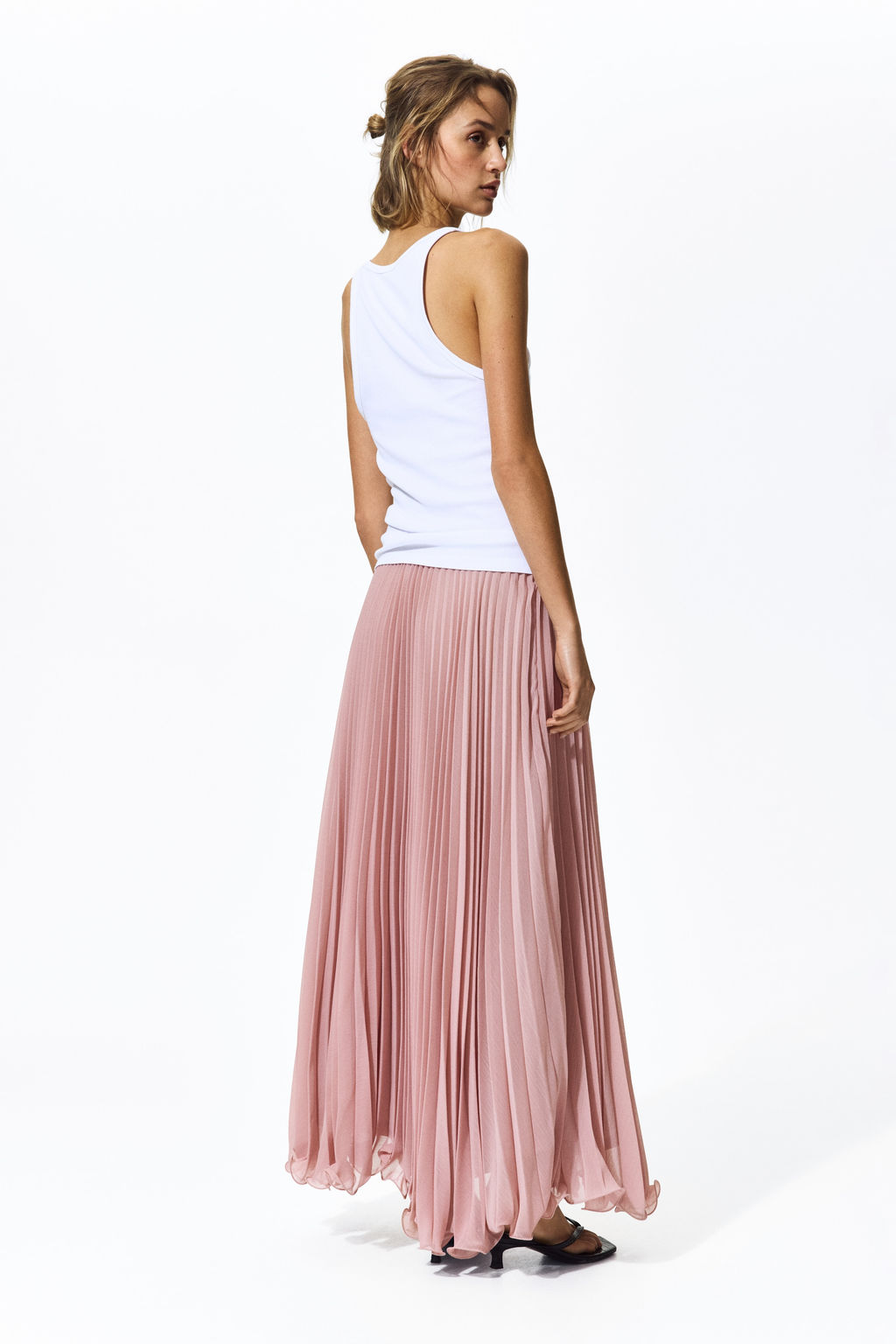 Falda plisada en tejido vaporoso - H&m фото 9