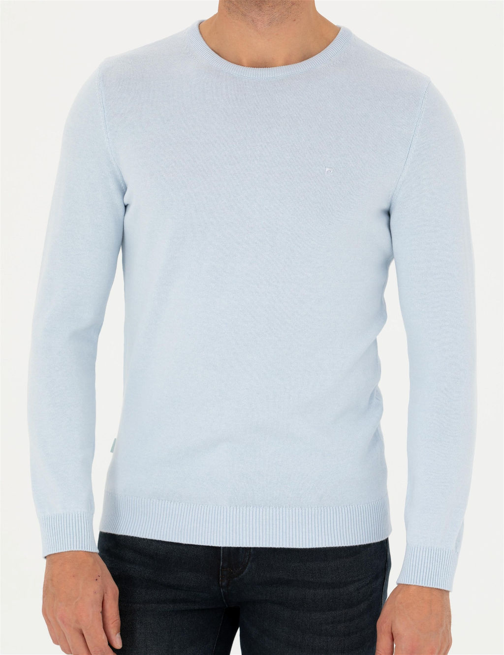 A__k Mavi Slim Fit Bisiklet Yaka Basic Triko Kazak - Pierre cardin фото 7