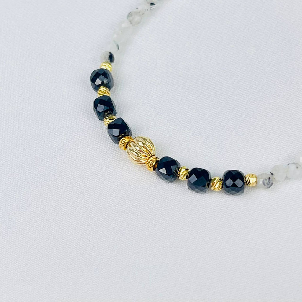 Браслет из Лунного камня с вкл. Турмалина и Шпинели 16,5 см + - Радуга самоцветов фото 3