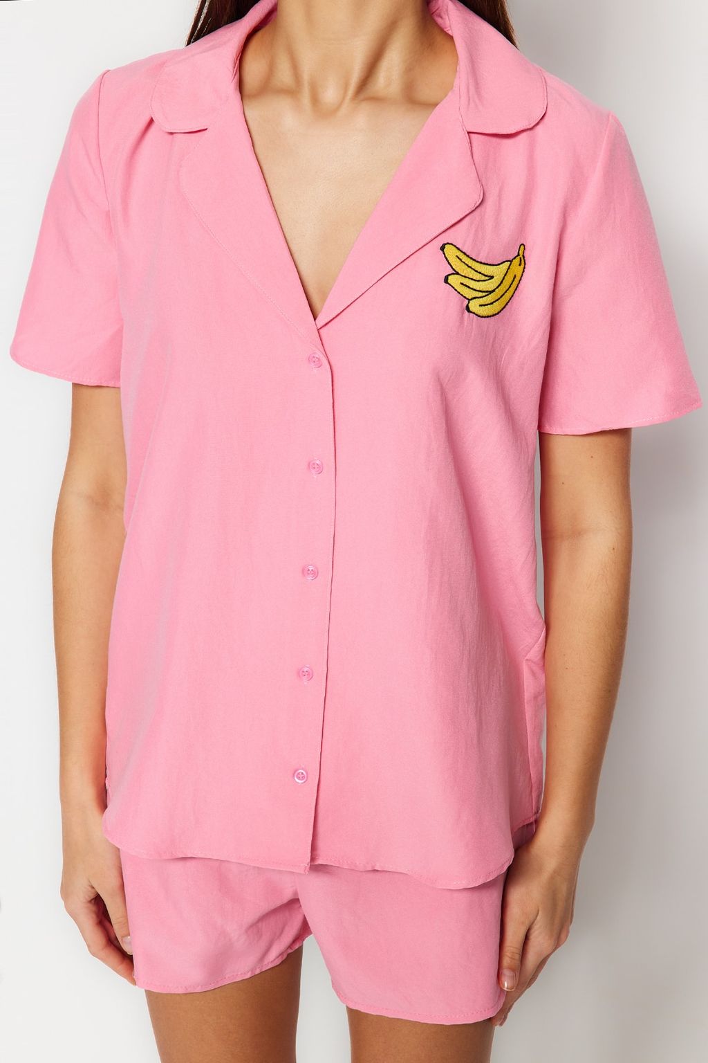 Trendyolmilla Ind?go Nak?sl? Sortlu Dokuma Pijama Tak?m? THMSS23PT00079  фото 6