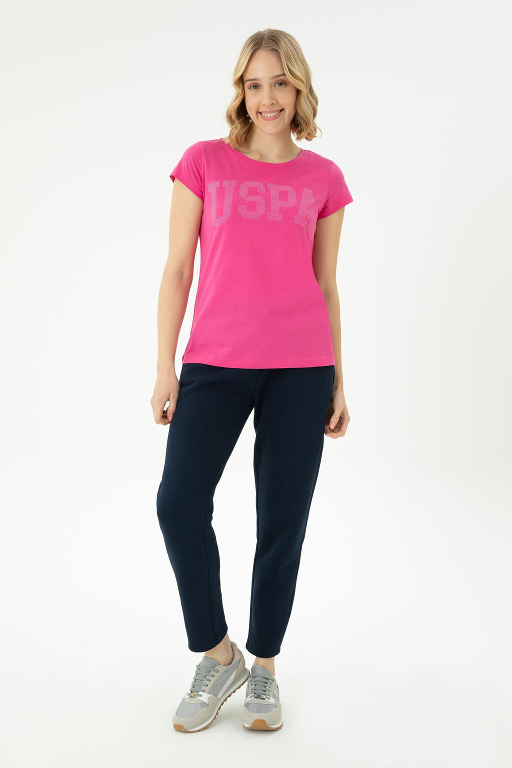 Женская базовая футболка цвета фуксии - U.s. polo assn фото 11