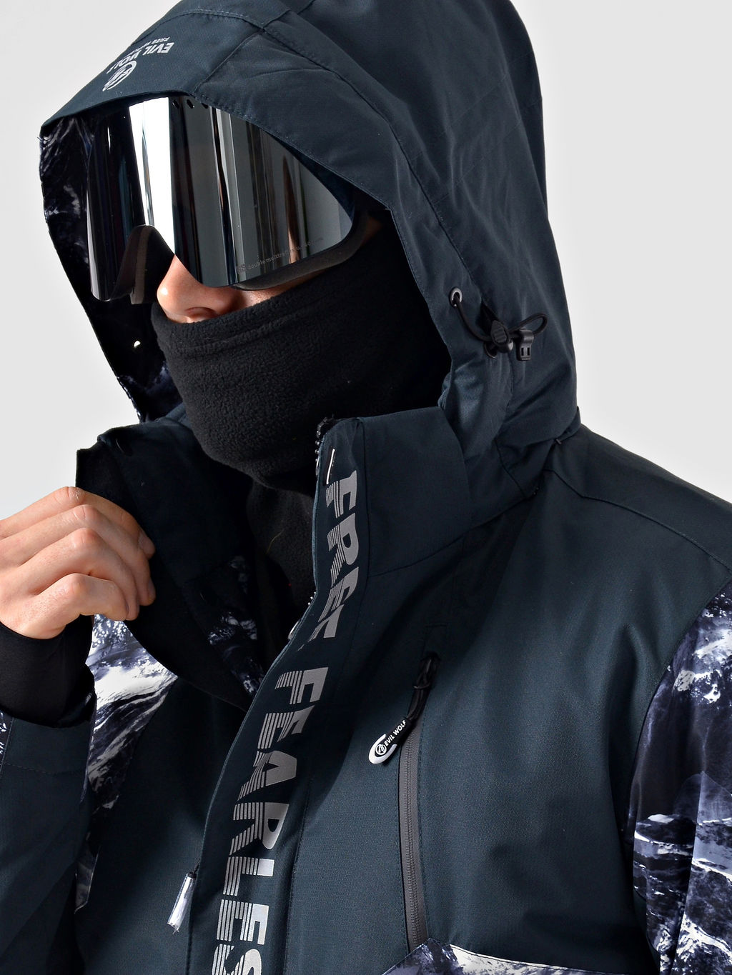 Мужская зимняя горнолыжная куртка Evil Wolf 68611_3 Серый