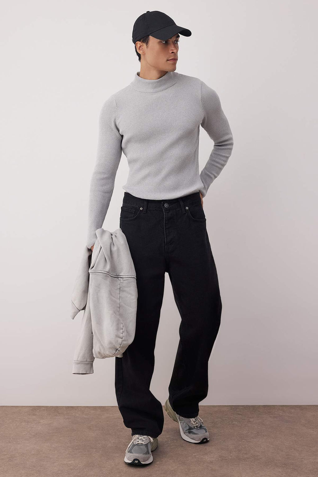 TRENDYOL MAN Ekru Slim Fit Pamuklu Yar?m Bal?kc? Yaka Fitilli Orgu Kazak TMNAW21KZ0568 - Trendyolmilla фото 94