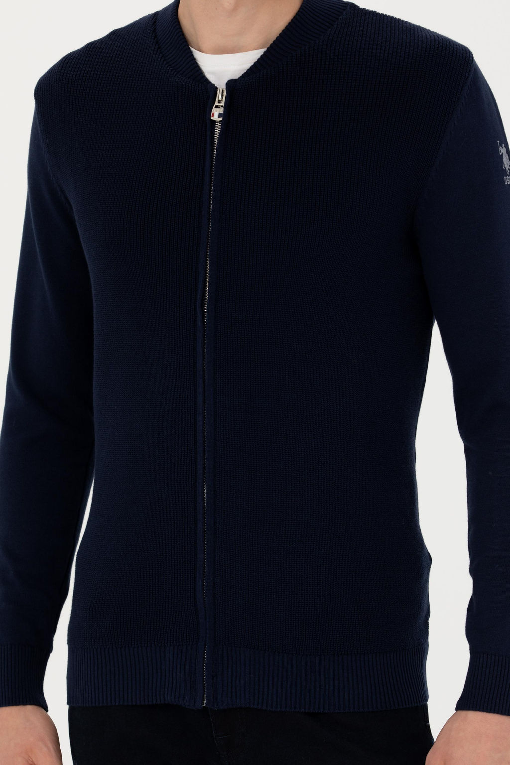 Мужской темно-синий базовый трикотажный кардиган - U.s. polo assn фото 13