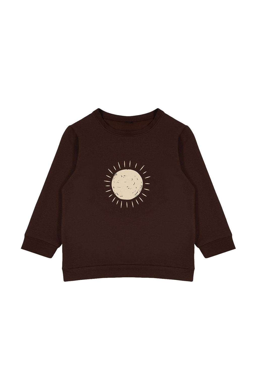 Kahverengi Erkek Cocuk Mevsimlik-Ince Galaktik Desenli Orme Bisiklet Yaka Sweatshirt TKDAW25SW00005