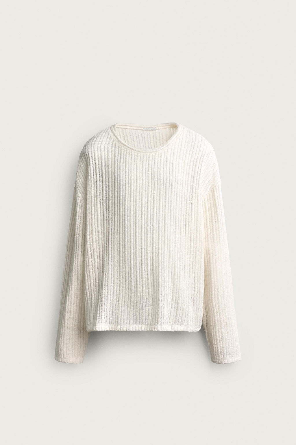 CAMISETA RELAXED FIT TEXTURA / Blanco - Zara фото 6