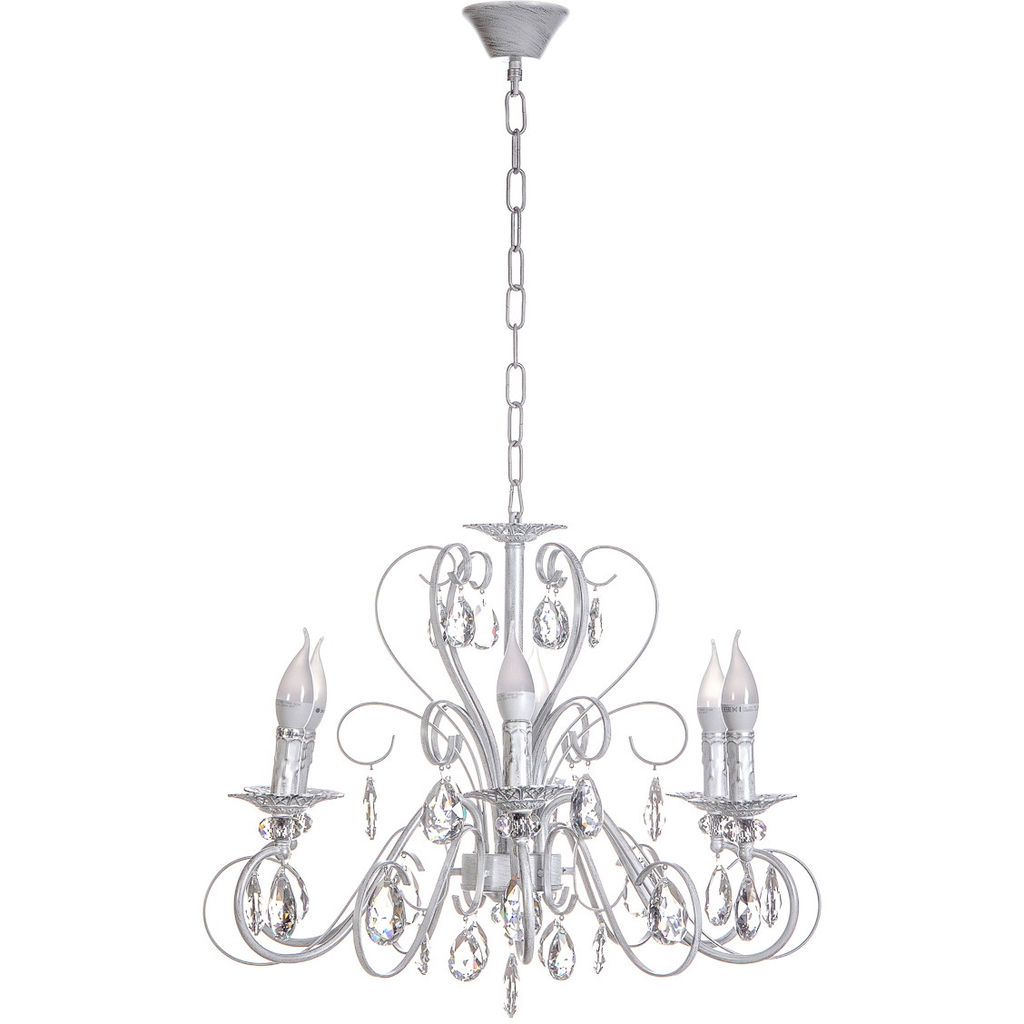 Люстра подвесная в стиле барокко "Arte" 6*40Вт Е14 29-P8525/WH белый мрамор