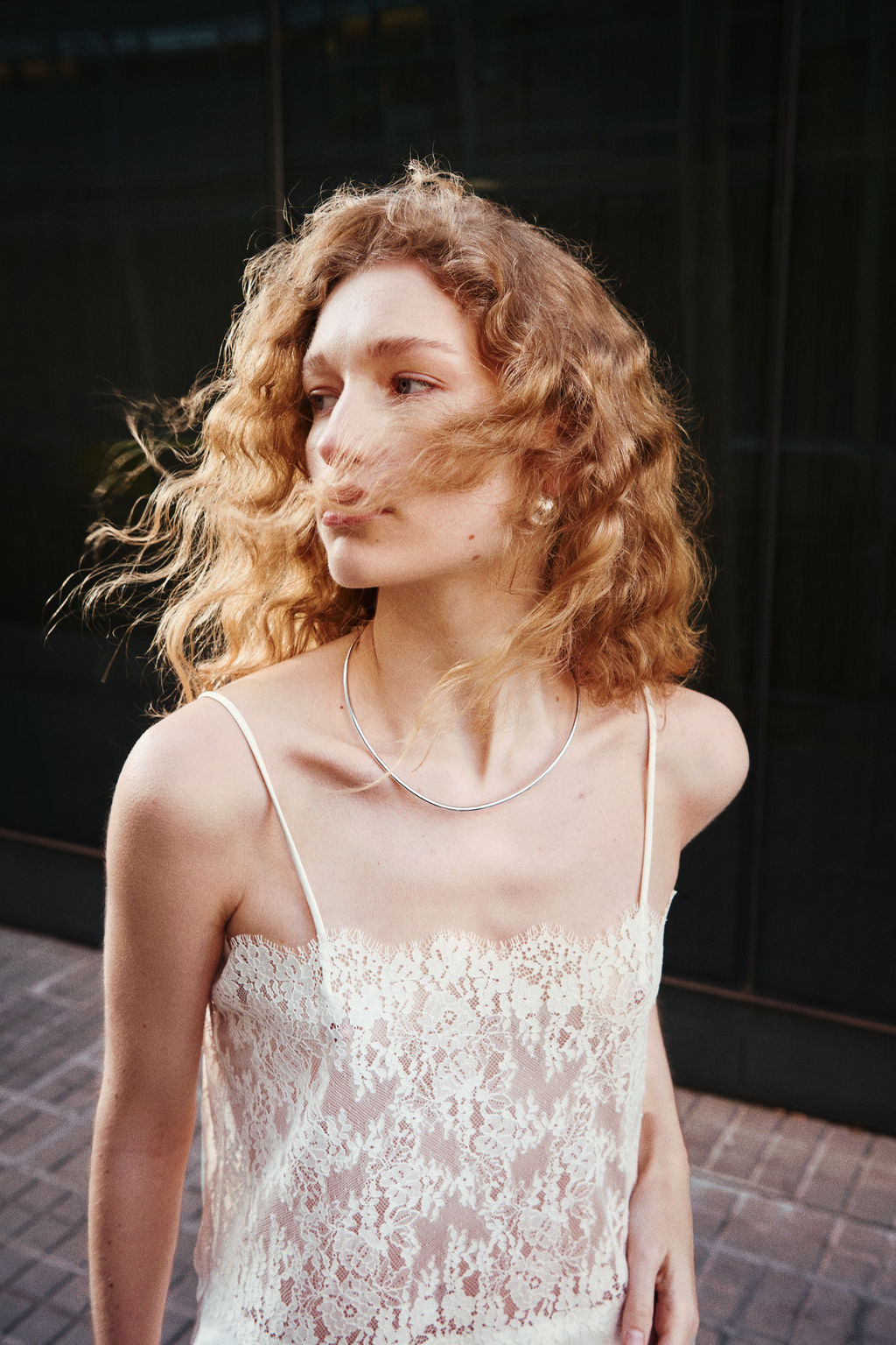 Top de encaje con tirantes finos - H&m фото 3