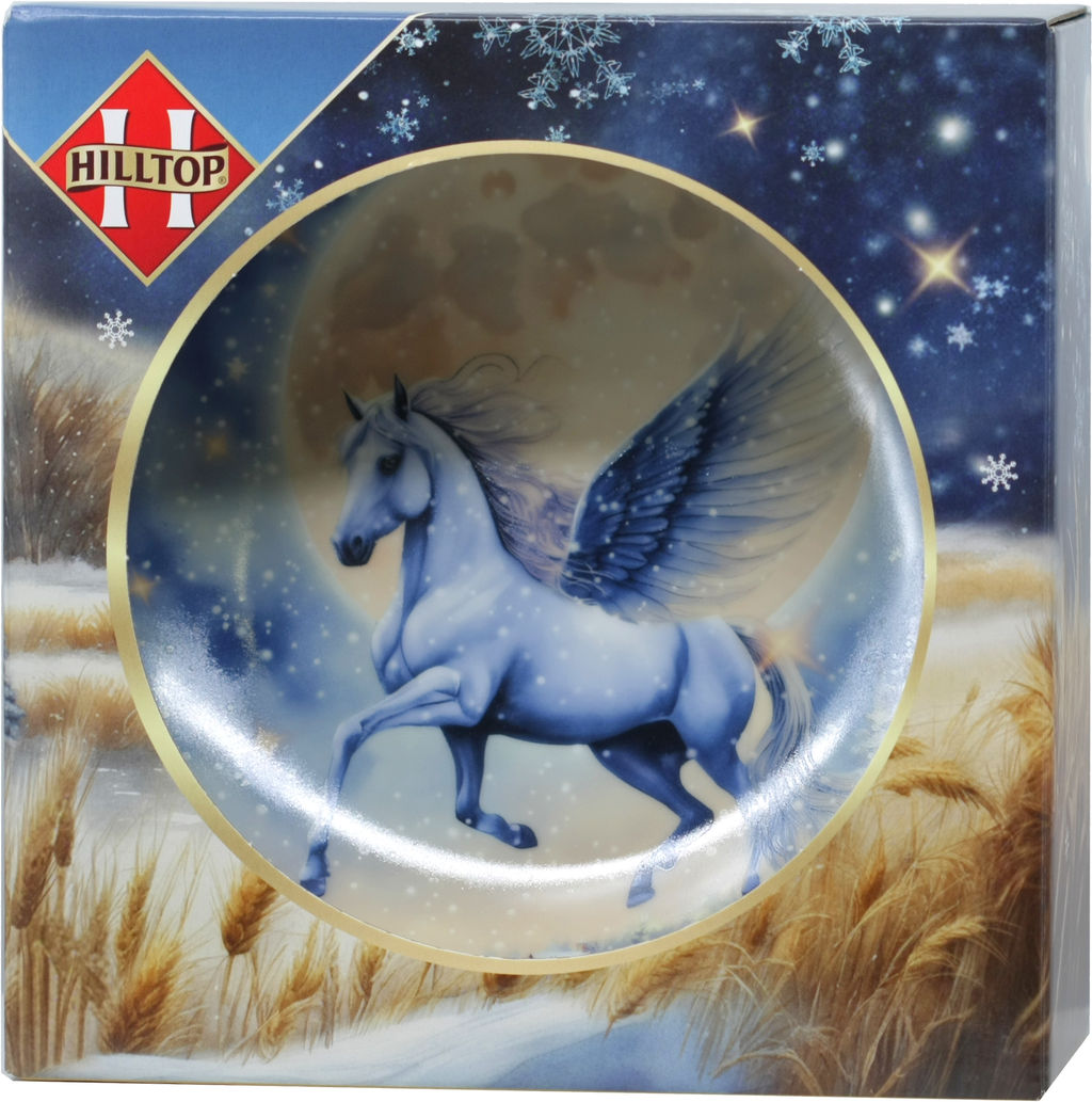 HILLTOP. Новый год. Чайный набор с тарелкой. Волшебный пегас 50 гр. карт.упаковка  фото 2