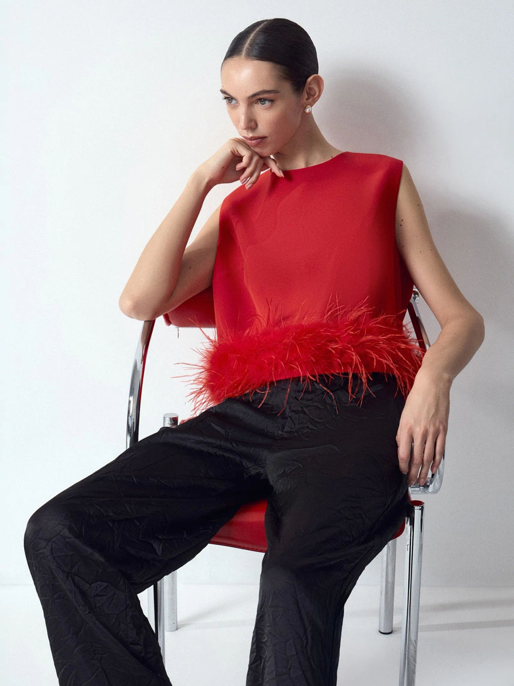 Топ с перьями, B3176/redswan