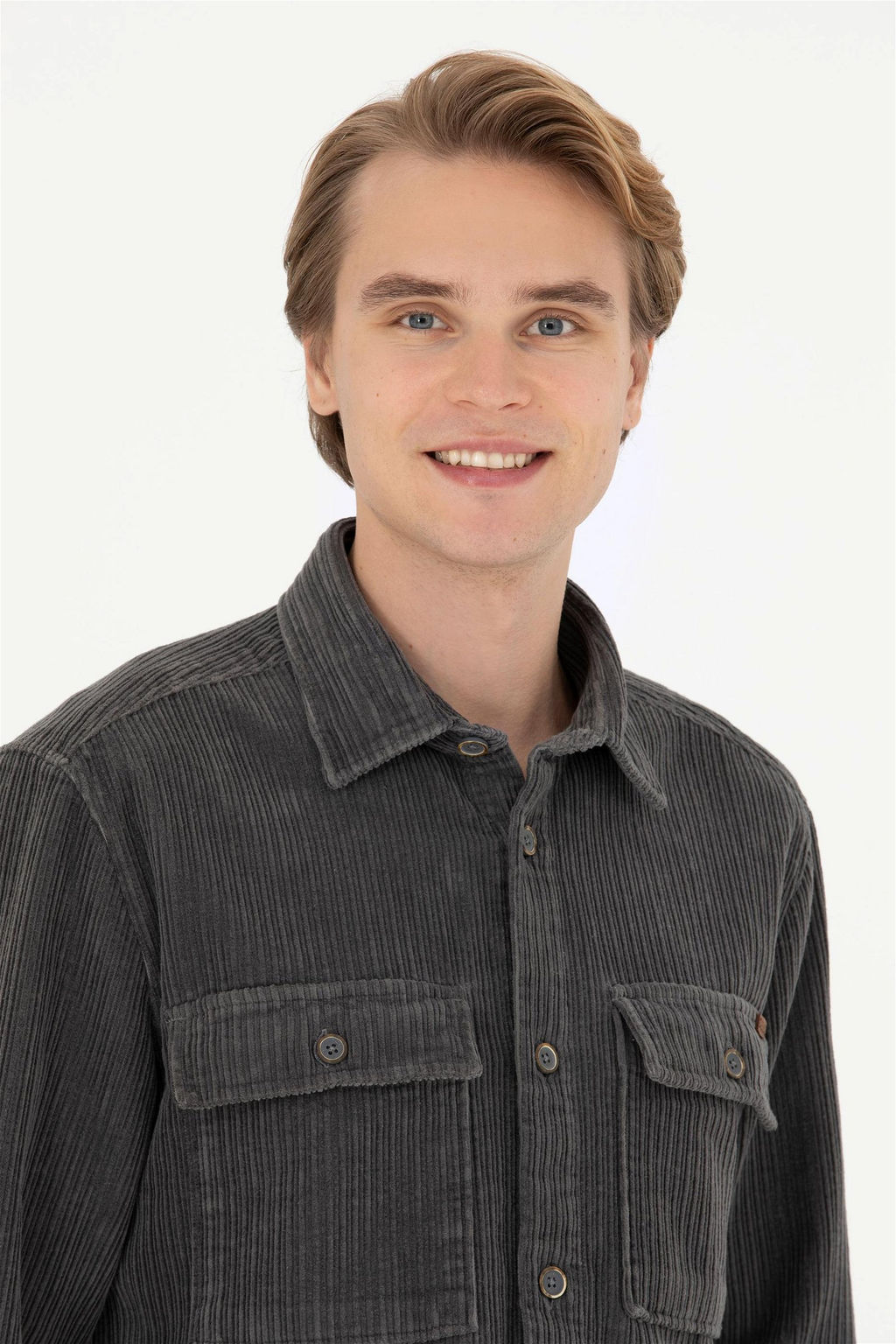 Мужская рубашка антрацитового цвета с длинным рукавом - U.s. polo assn фото 2