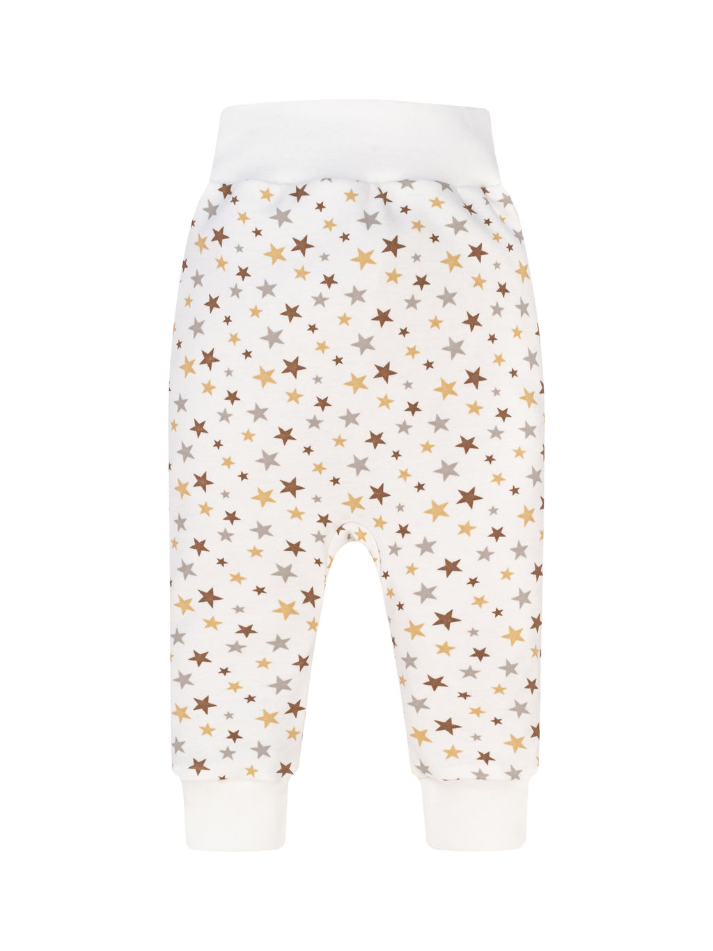 Ползункиштанишки короткие молочные принт бежевые звезды