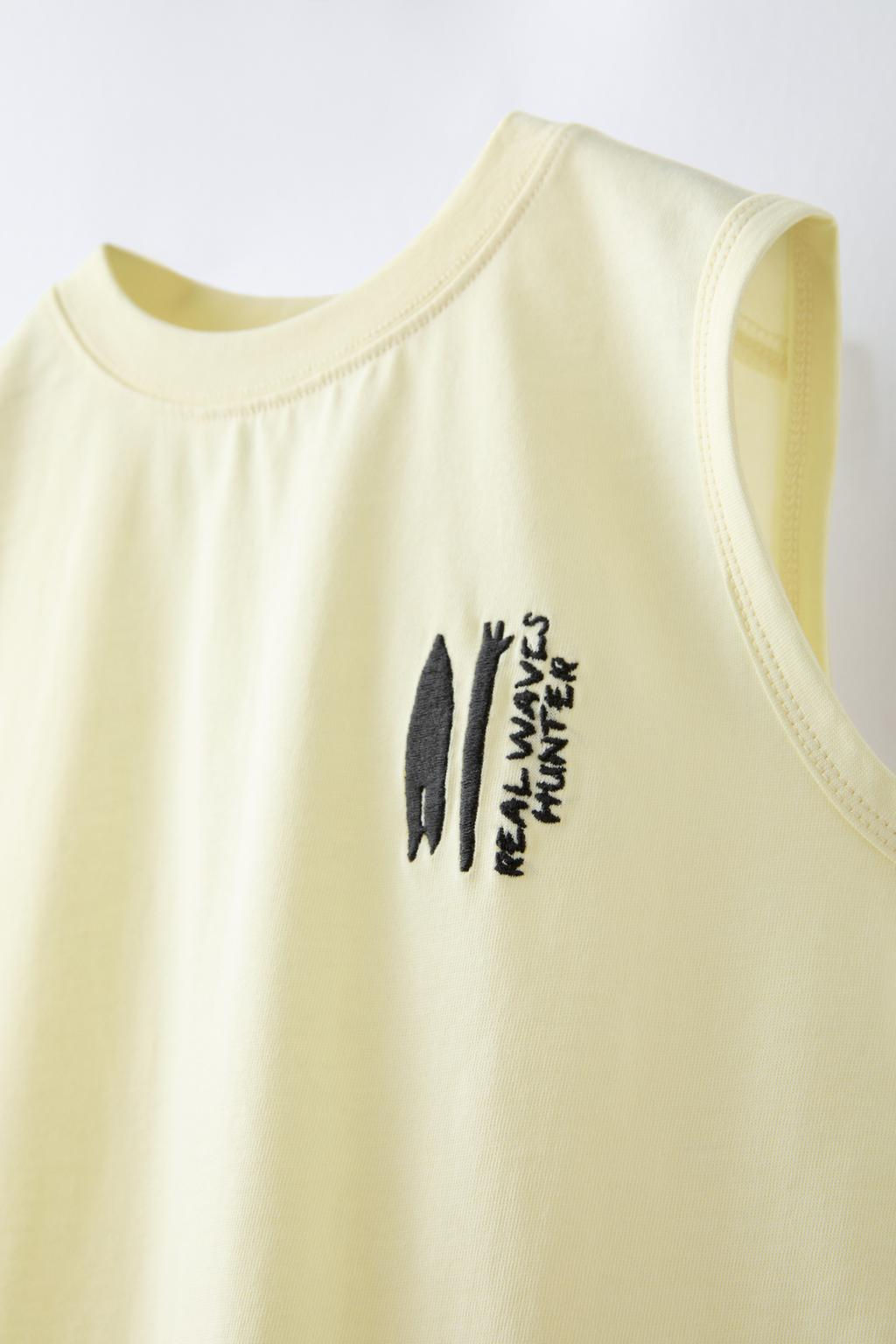 PAMUKLU ISLEMELI T-SHIRT VE BERMUDA SORT TAKIMI - Zara фото 23