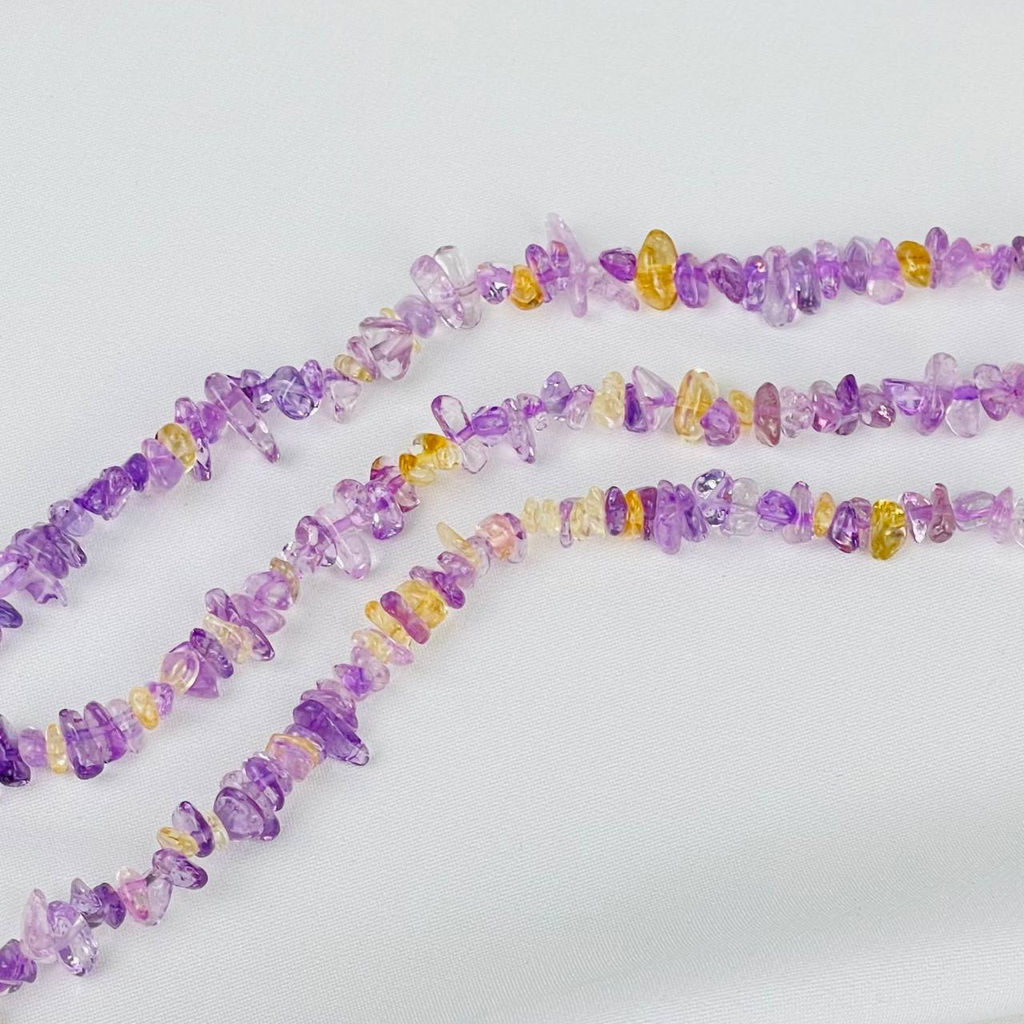 Бусины для украшений из Аметиста и Цитрина крошка 80 см