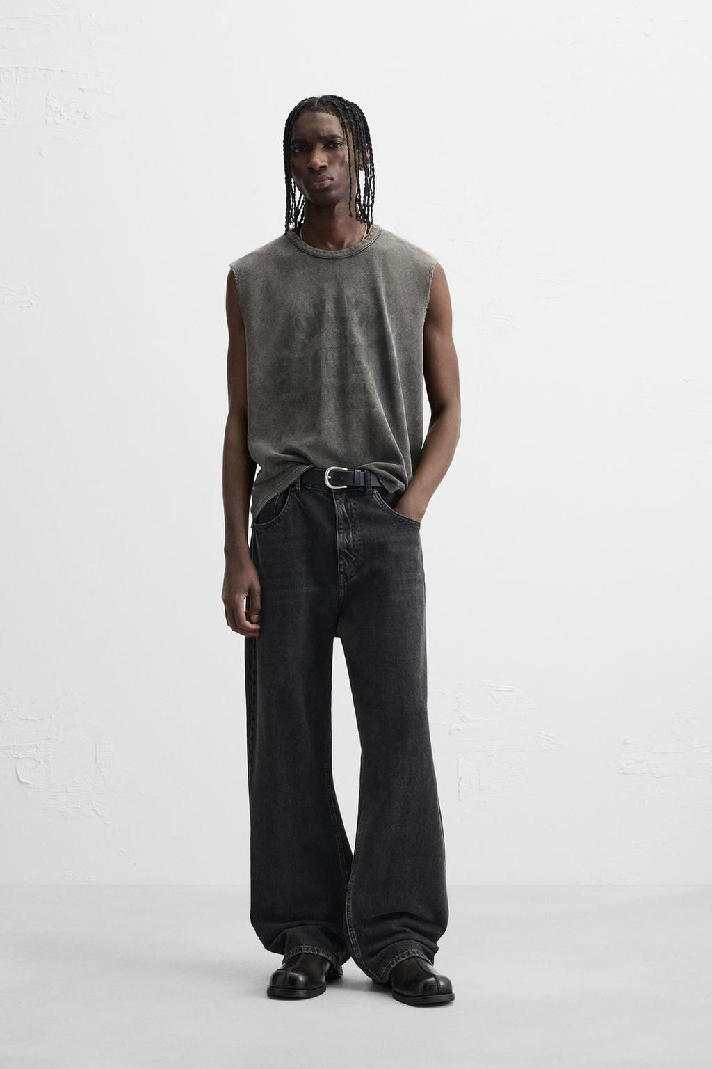 CONTRAST PRINT KNIT T-SHIRT