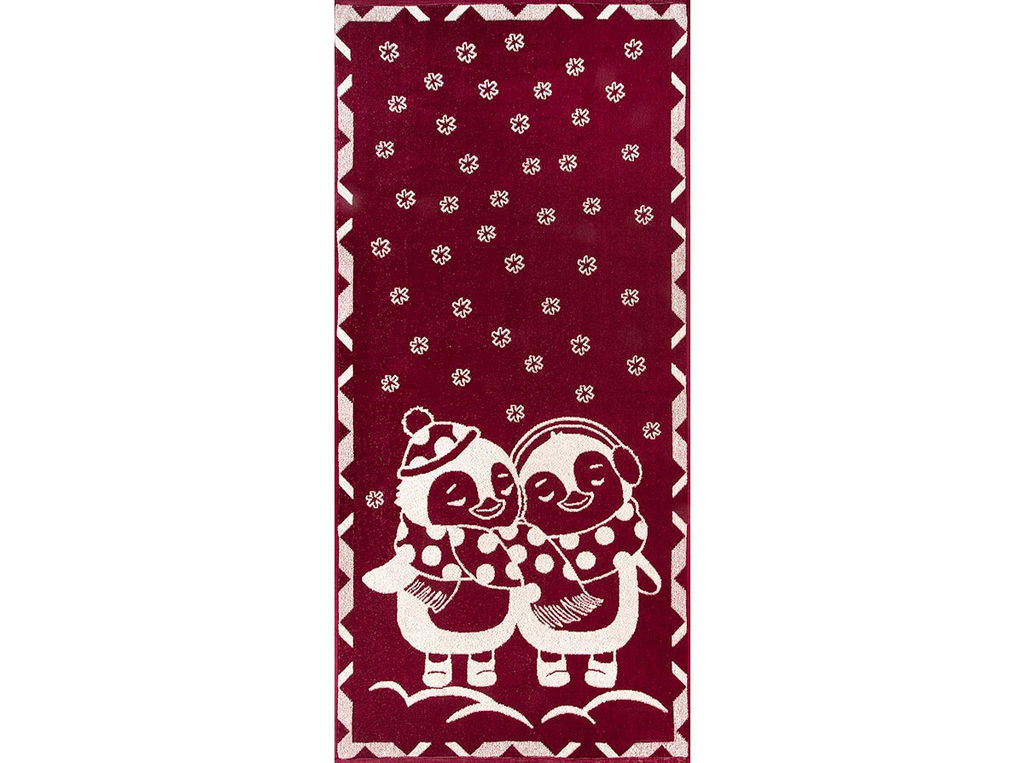 Полотенце махровое 6с102.411ж1 Пингвики (кр.дерево1) 67х150см