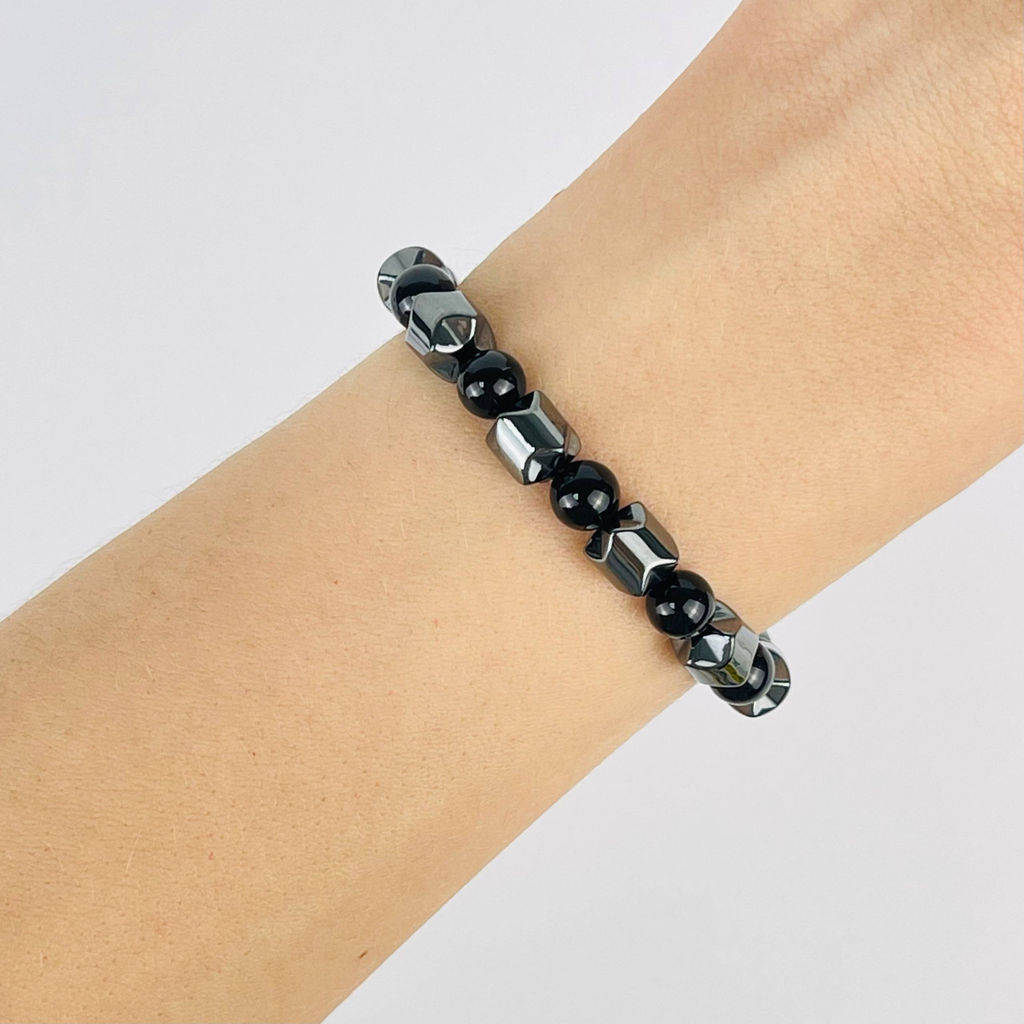 Браслет из Агата и Гематита 20 см