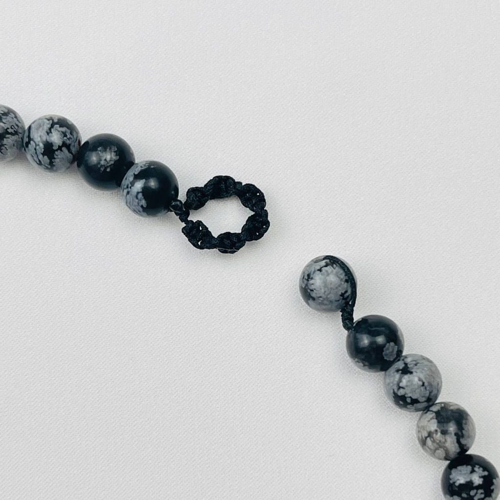Бусы мужские из снежного Обсидиана